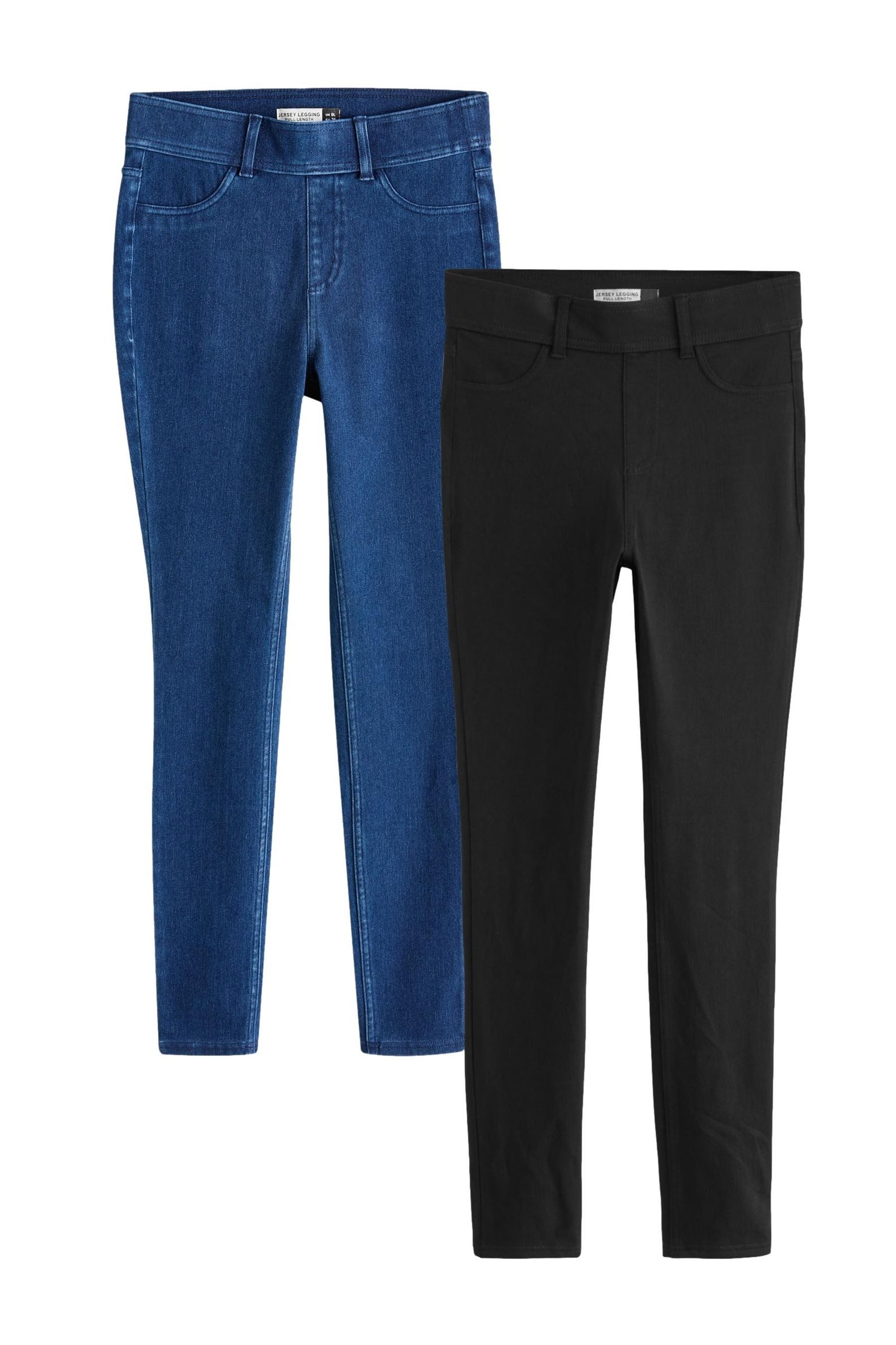 Next Jeansleggings Lange Jeansleggings, 2er-Pack – Kurzgröße (2-tlg)