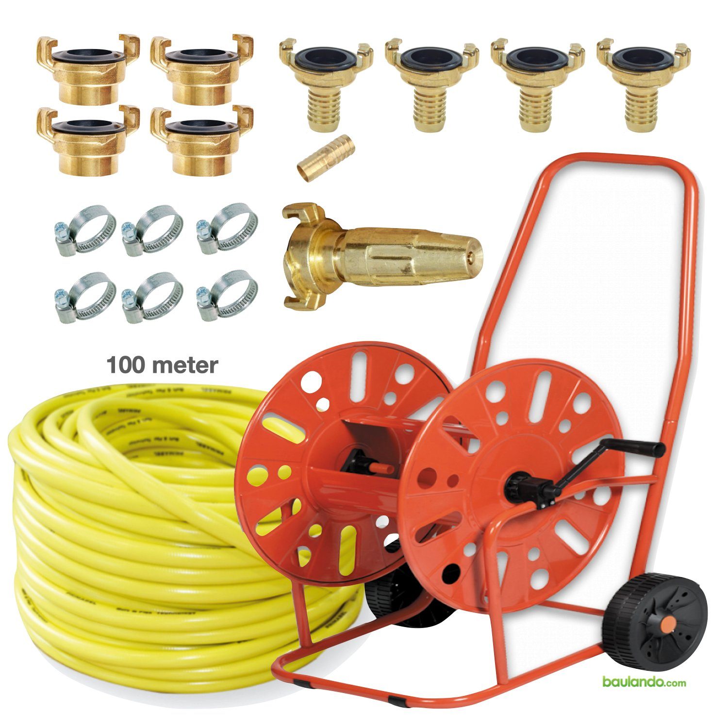 TRIZERATOP Gartenschlauch Schlauchwagen stahl + 100m 3/4