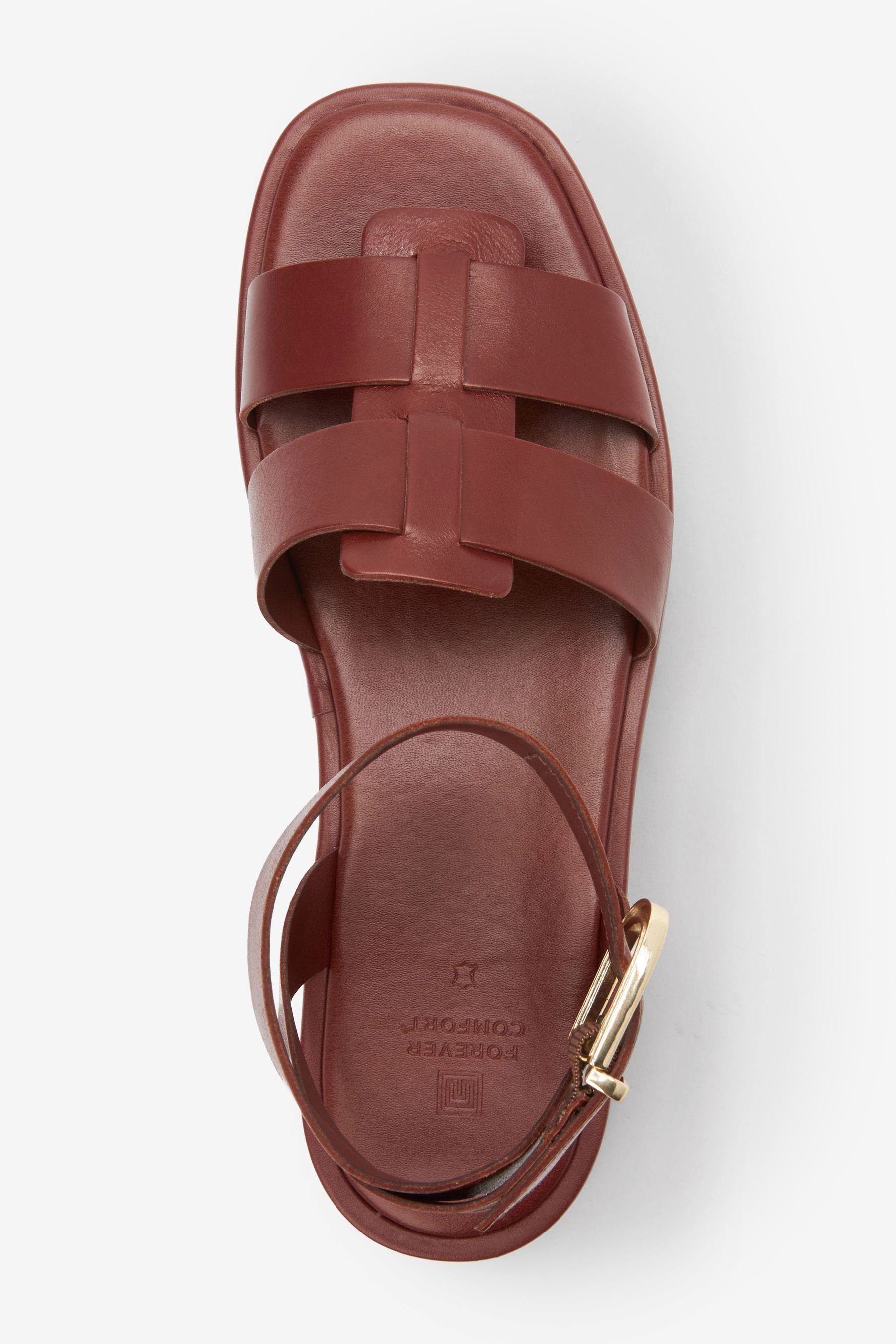 Tan Plateau-Sandalen Next (1-tlg) Leder Sandale Comfort® aus Forever Brown