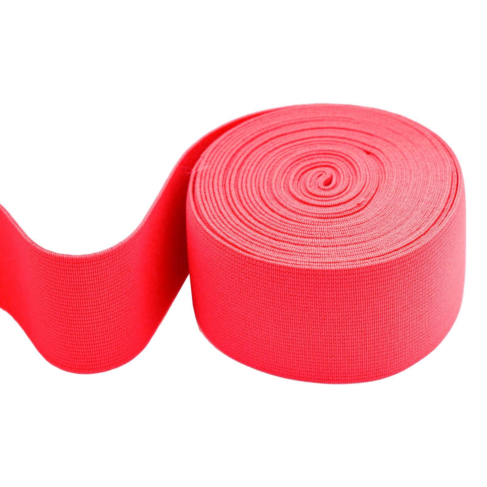 maDDma Gummiband 5m Gummiband 50 mm Gummilitze elastisches Band Bekleidungsgummi, neonpink