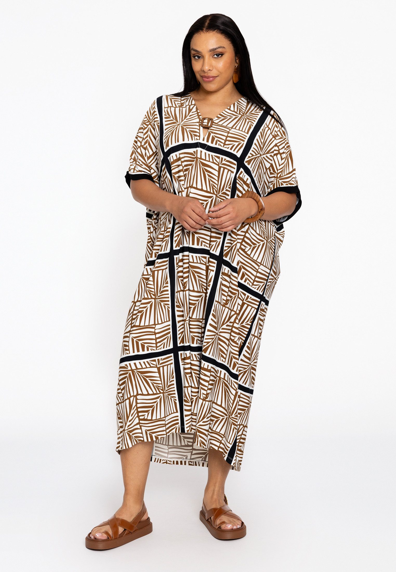 YOEK Cardigan Damen Kaftan mit Druck