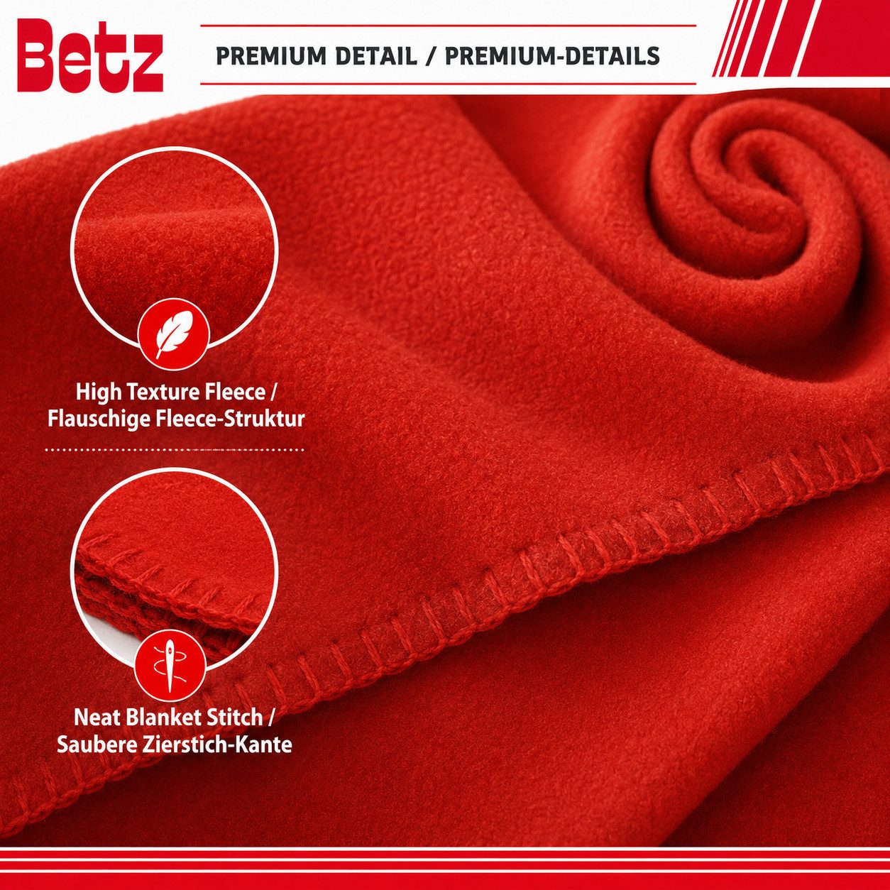 Wohndecke Betz Fleecedecke 130x170 cm 180g/m² – Weiche Wohndecke & Kuscheldecke, Betz, Leicht, wärmend & pflegeleicht – Bild 4 von 5