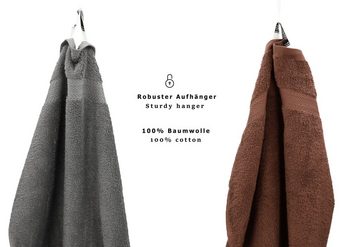 Betz Handtuch Set 10-TLG. Handtuch-Set Premium, 100% Baumwolle, (Set, 10-tlg), Farbe Anthrazit & Nussbraun