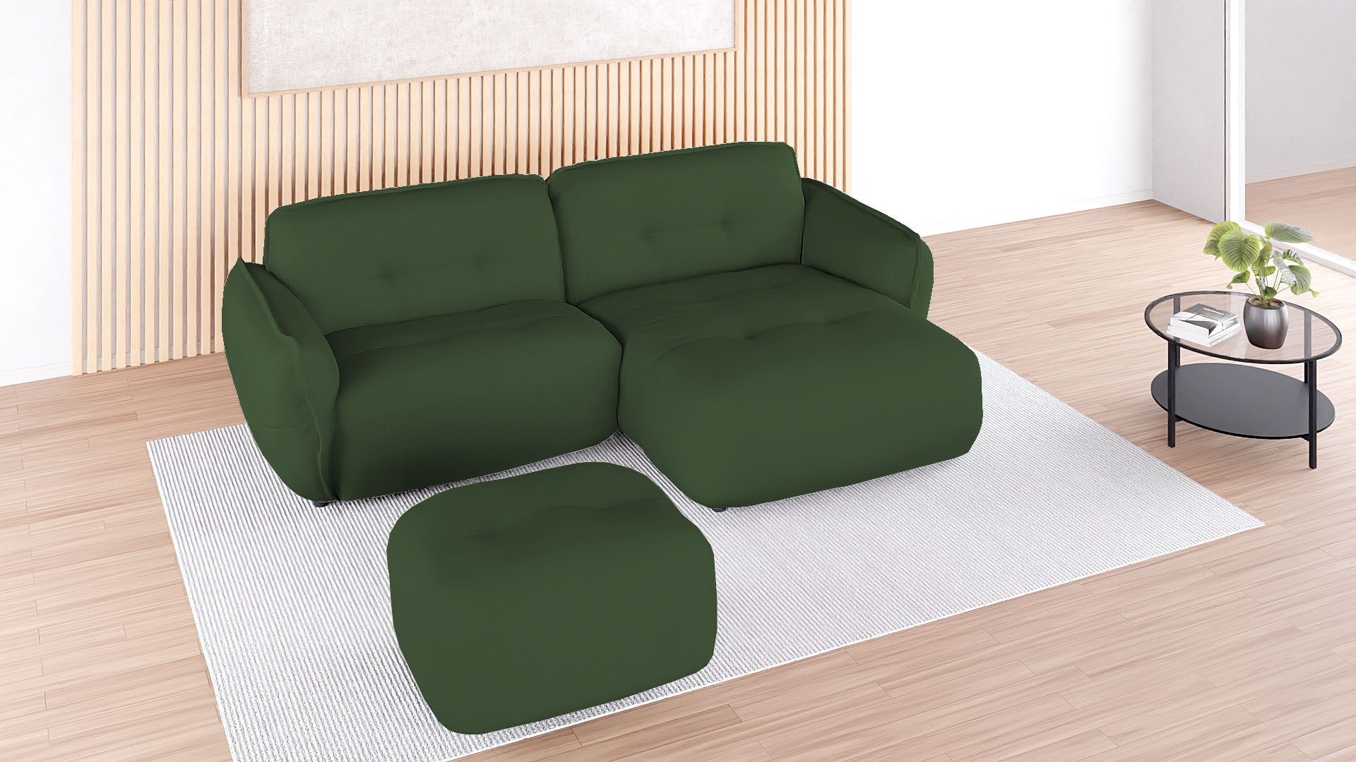 BETYPE Polsterhocker Be Fluffy, softer Sitzkomfort, moderner Kedernaht, hochwertiger Bezugsstoff