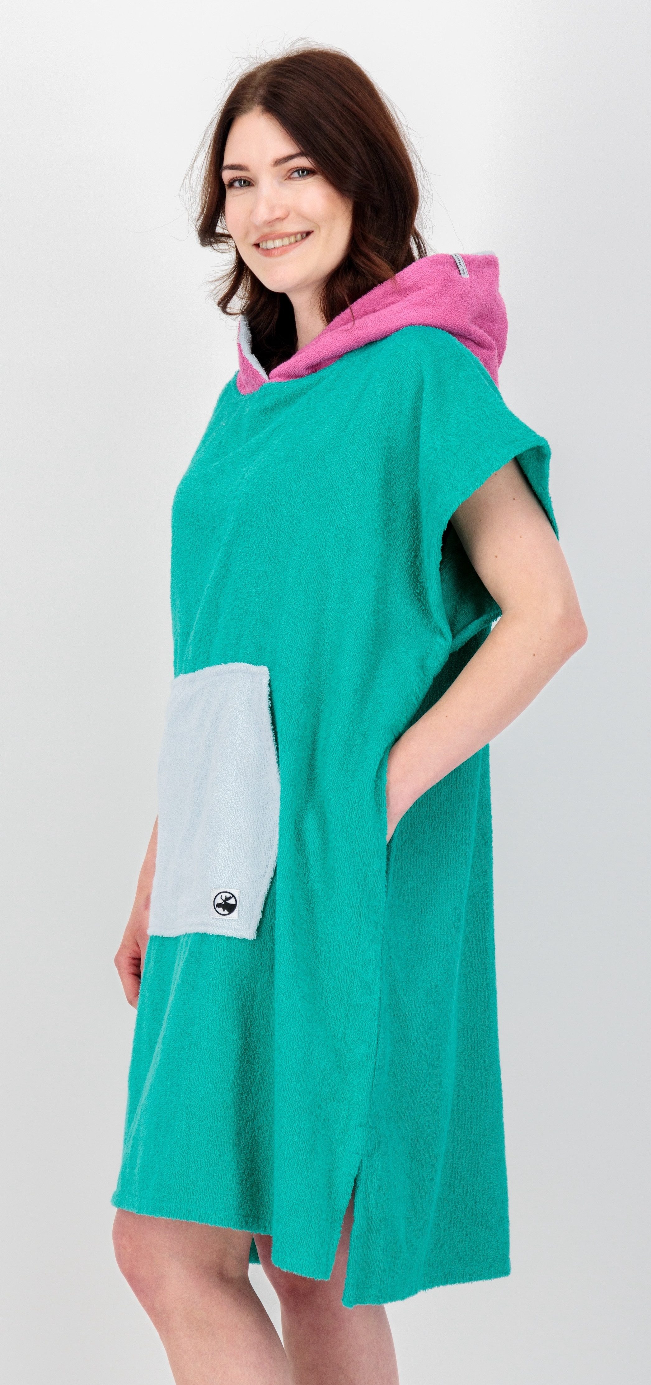 DEPROC Active Poncho Badeponcho PARLEE BEACH Badeponcho mit großer Kängurutasche und Innentasche