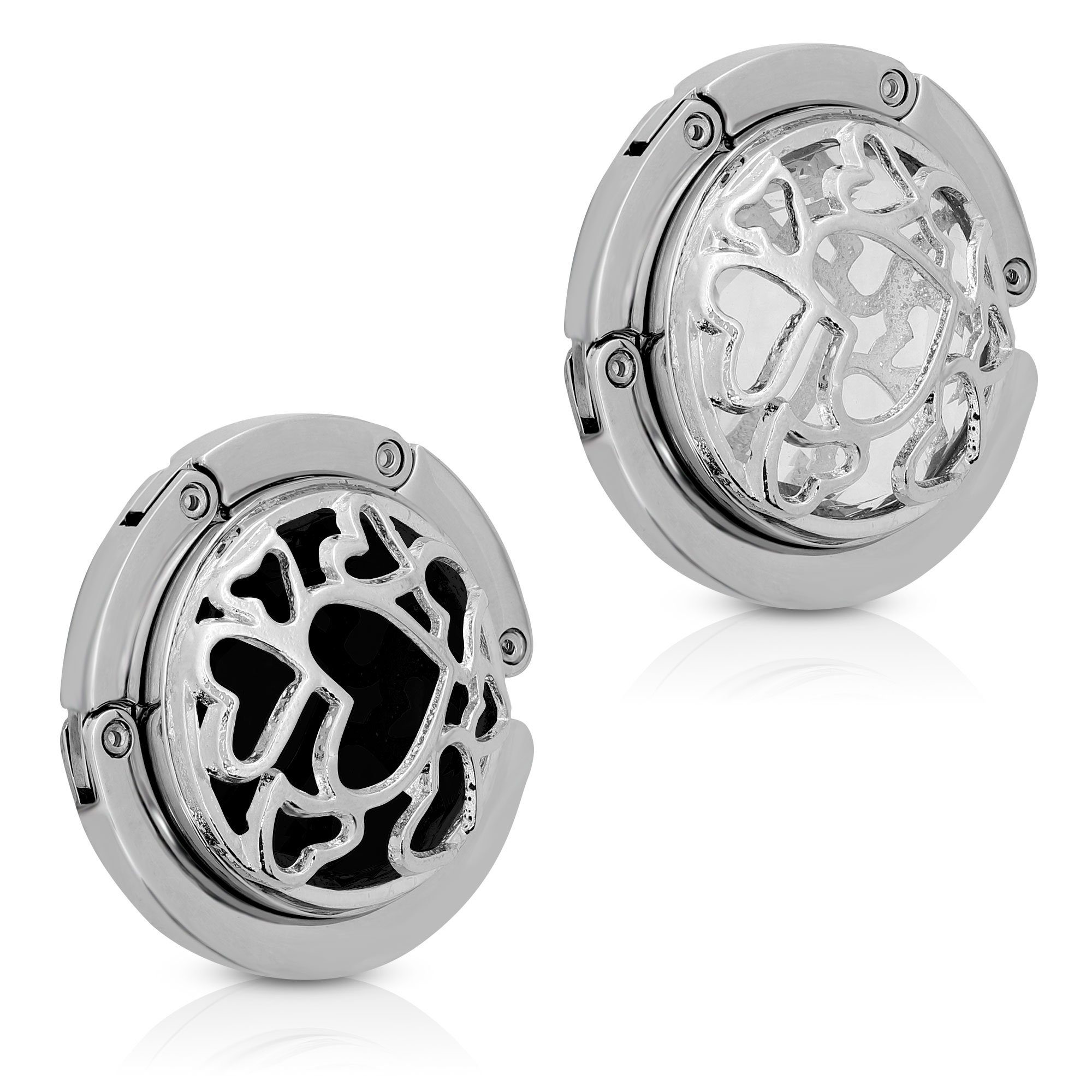 kwmobile Taschen-Halterung 2x Tisch Handtaschenhalter Haken, (2-tlg., Faltbare Antirutsch Taschenhaken Halterung Handtaschen)