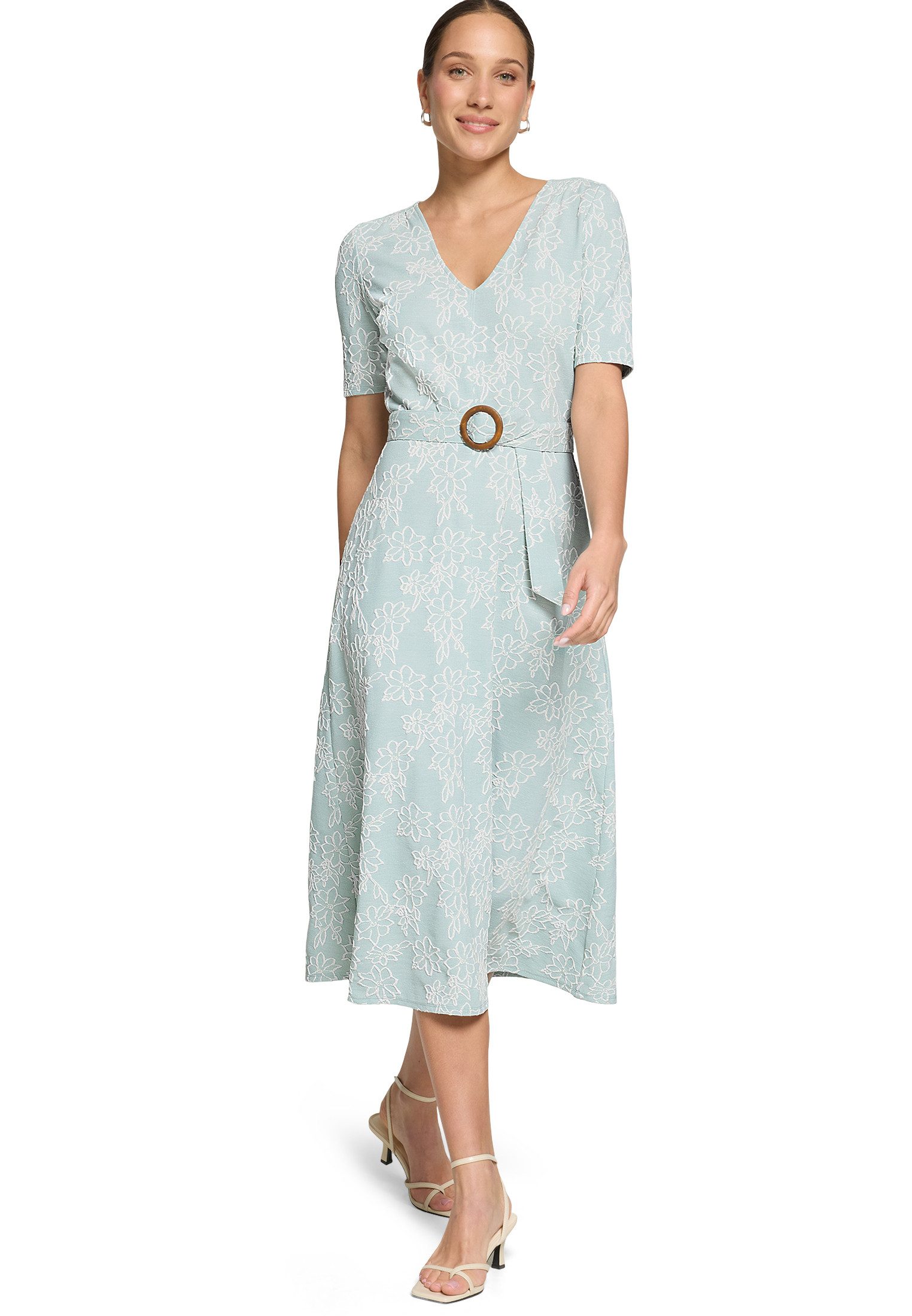 Zero Midikleid Damen mit Gürtel Material. günstig online kaufen