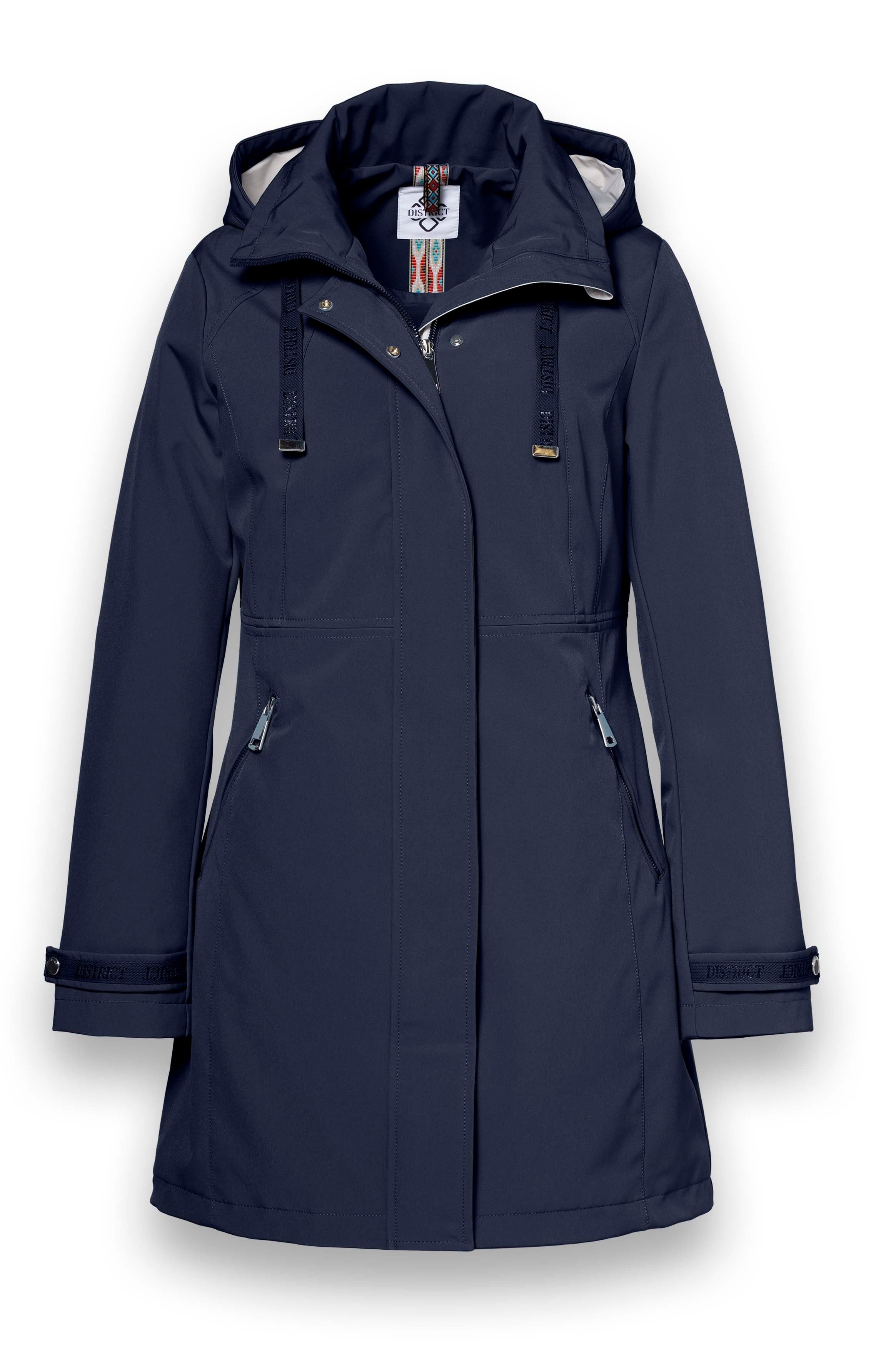 District Funktionsjacke Übergangsjacke Poppy (Parka, mit Kapuze, wasserabweisend) navyblau