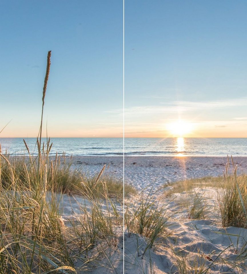 Thumbnail - Schulte Badrückwand DecoDesign Foto Motiv Sonnenuntergang Düne, (Set über Eck, 2 Platten à 90 x 210 cm), Wandverkleidung...