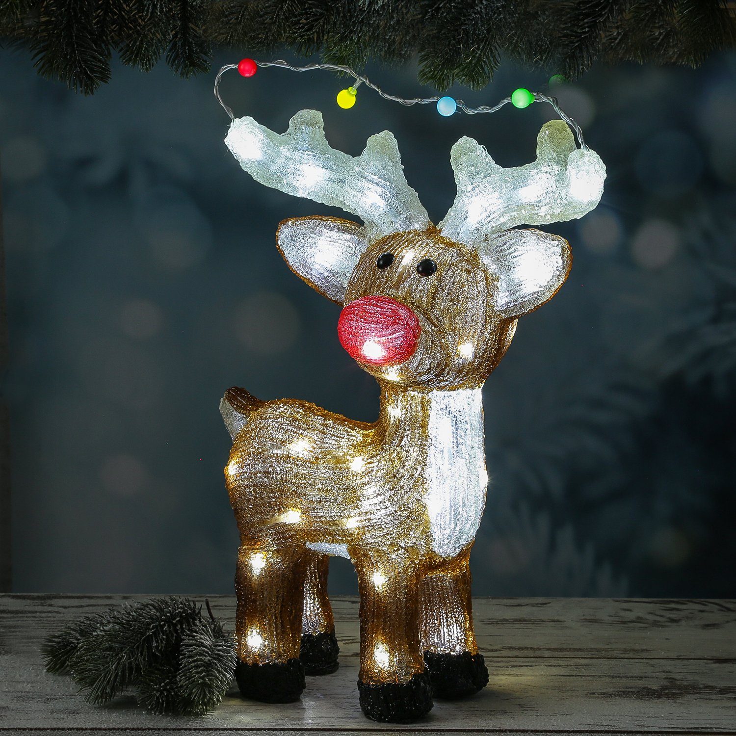 MARELIDA LED Dekofigur LED Rentier Acryl Weihnachtsfigur Tierfigur H: 47cm günstig online kaufen