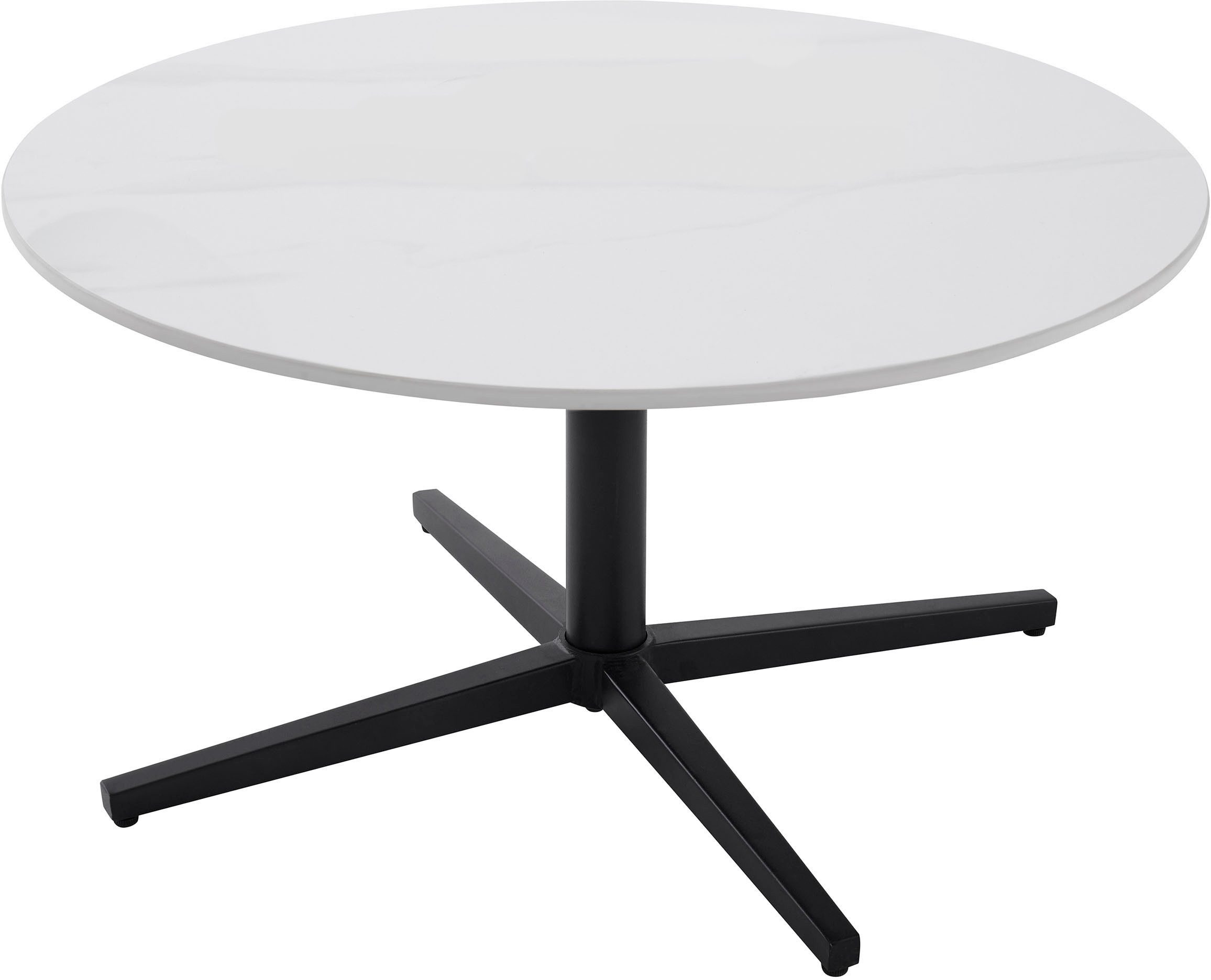 byLIVING Couchtisch Cup (1-St), modernes, rundes Design in Keramikoptik mit Kreuzgestell, 70cm