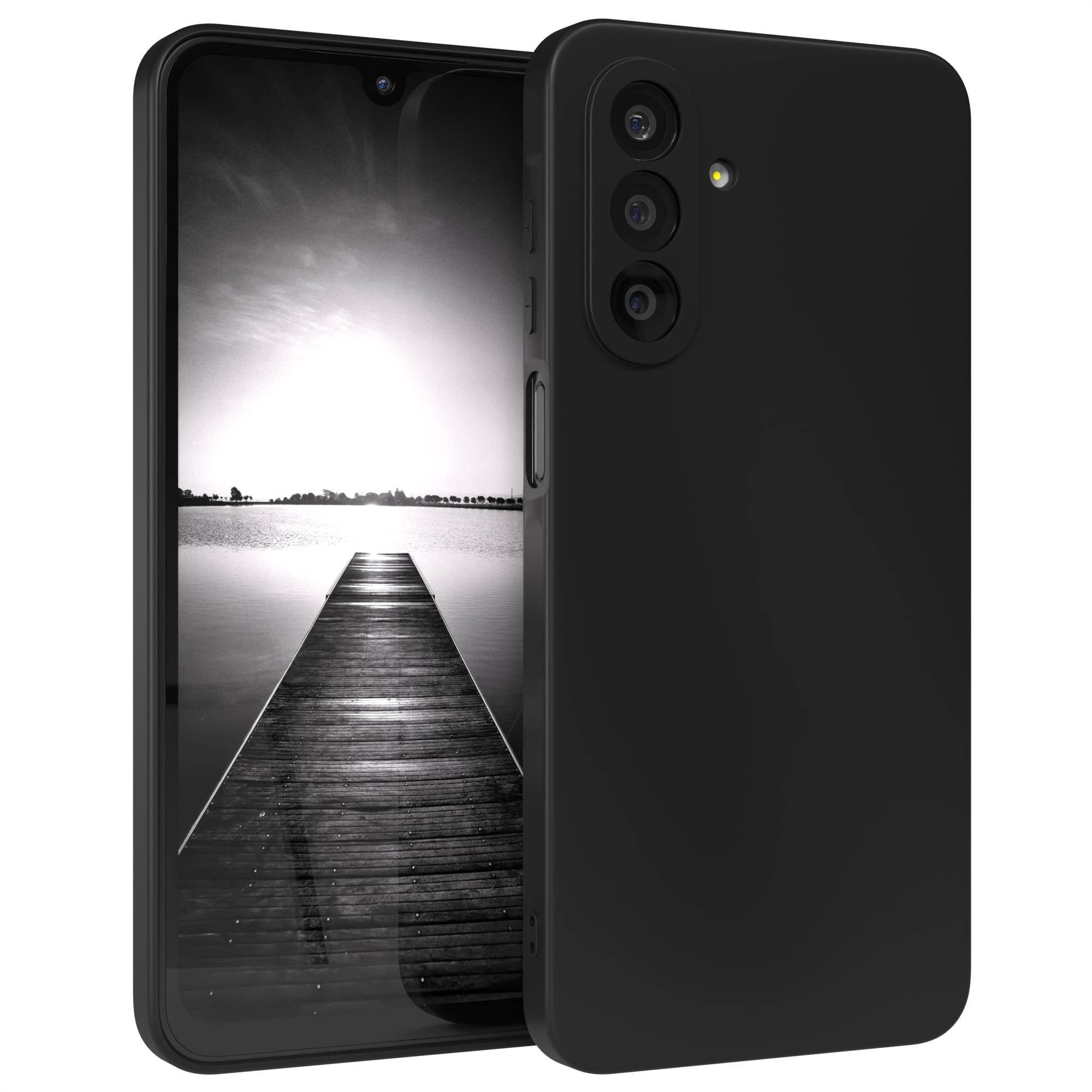 EAZY CASE Handyhülle für Samsung Galaxy A26 Hülle Silikon 6,7 Zoll, Silikon Schutzhülle mit Kameraschutz kratzfest Back Cover Etui Schwarz