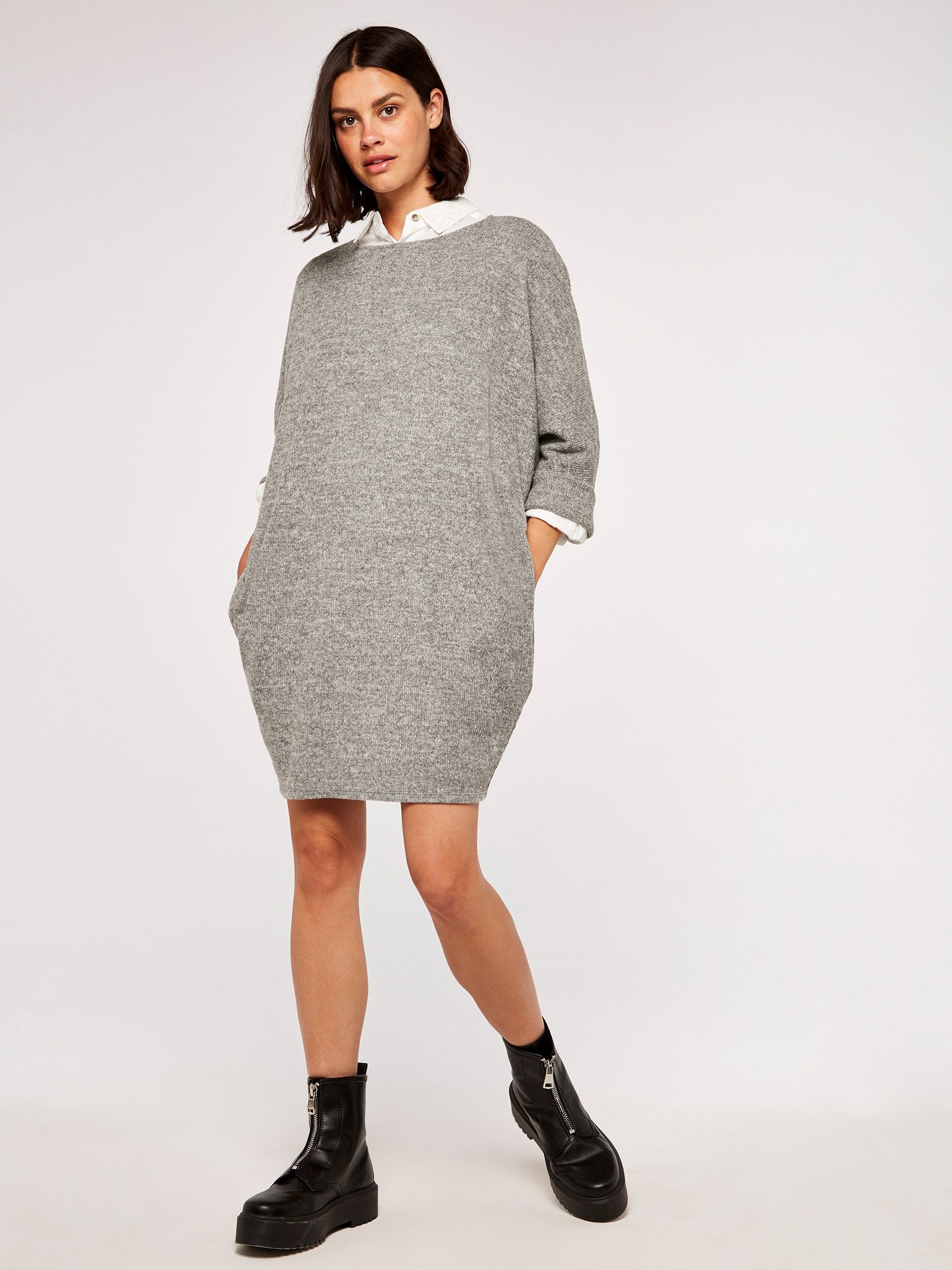 Apricot Minikleid Cocoon-Minikleid mit Umschlagärmeln günstig online kaufen