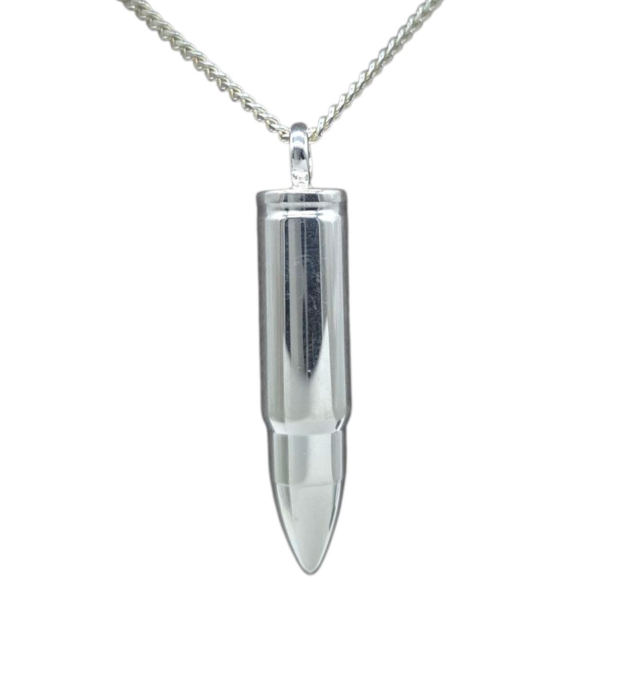 NAHLE Kette mit Anhänger Silber Patrone mit Silber Kette Panzerkette (2-tlg., inkl. Schmuckbox), rhodiniert, anlaufgeschützt, zum aufschrauben