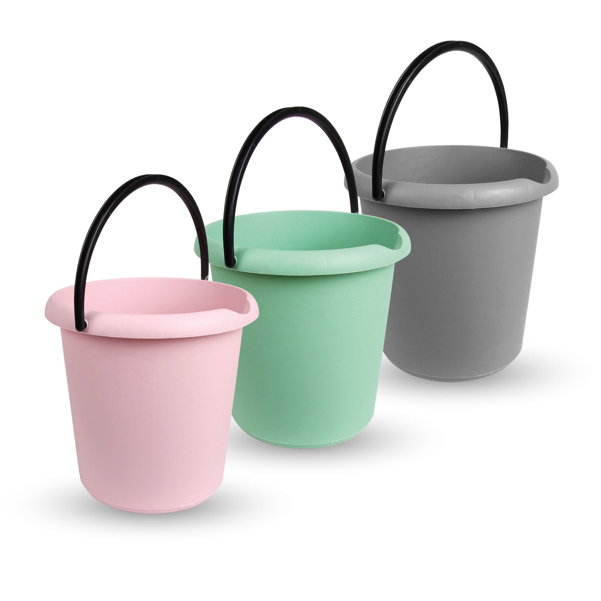 ProHome Putzeimer Kunststoff-Eimer, (3er Set), Haushaltseimer, 5 Liter, Eimer BPA-frei, Made in EU