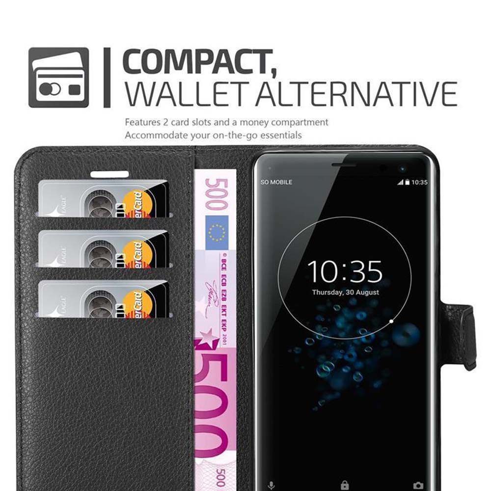 Cadorabo Handyhülle für Sony Xperia XZ3 Hülle Sony Xperia XZ3, Hülle Schutzhülle mit Standfunktion, Kartenfach und Magnetverschluss