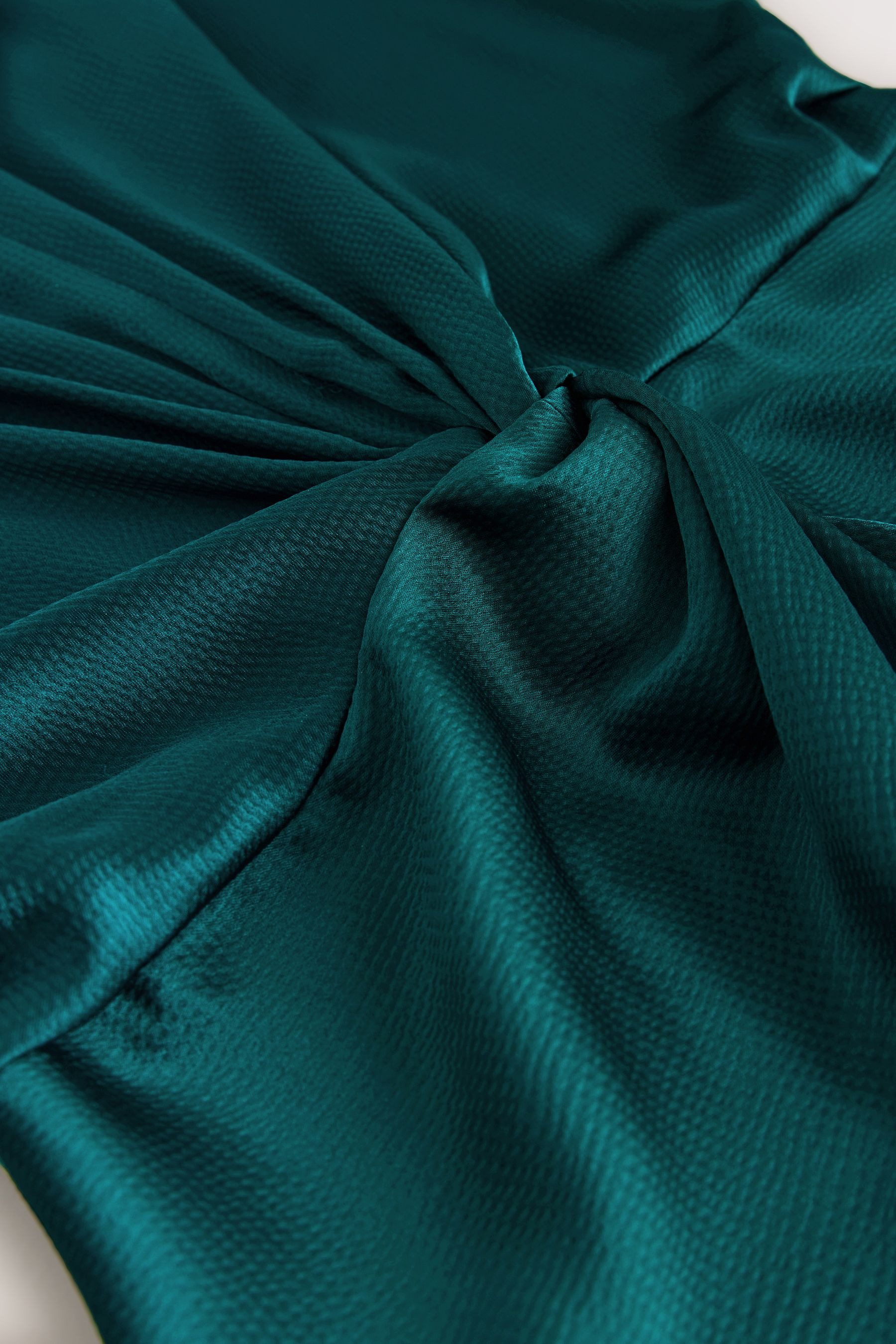 Next Midikleid Kurzarm-Midikleid, strukturierter Satin, Kurzgröße günstig online kaufen