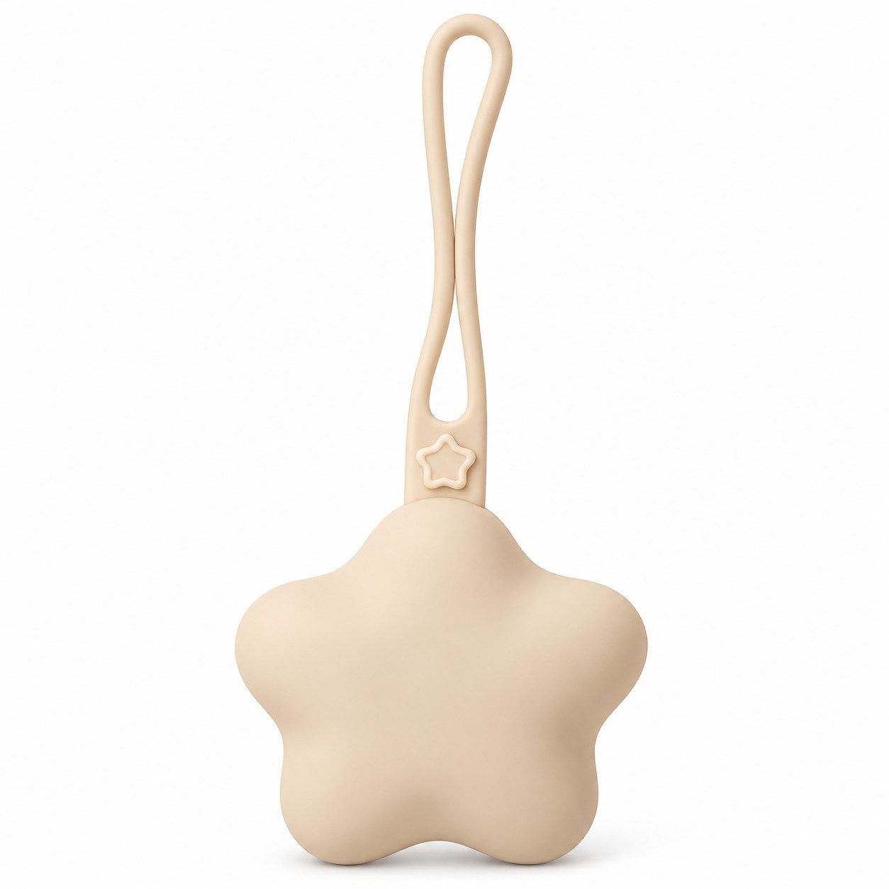 Zayno Schnullerbefestigung Schnullerhalter "Star" aus Silikon in Beige, (Packung, 1-tlg., Hält bis zu drei Schnuller stets griffbereit), Ansprechenden Farbe und Design