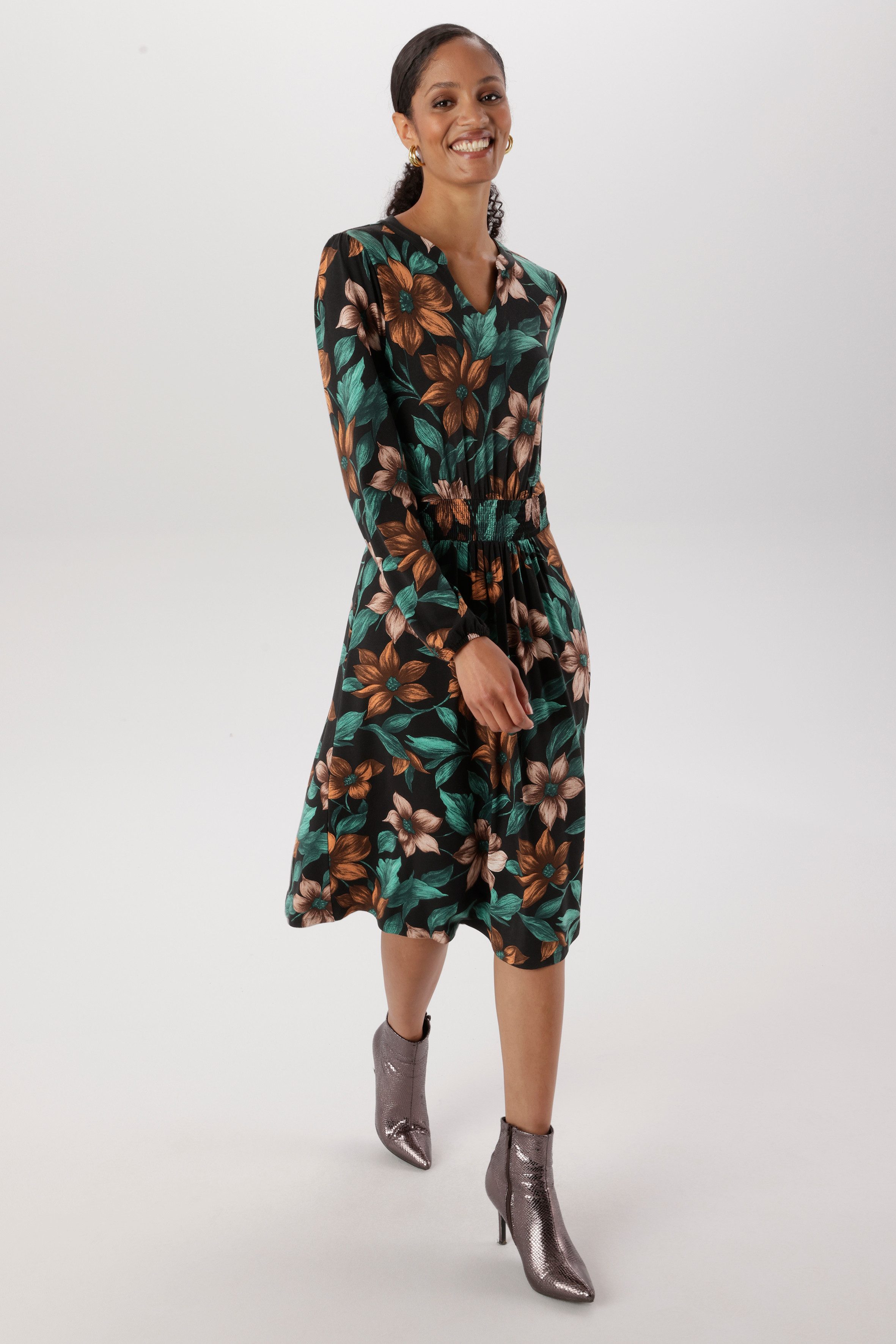Aniston SELECTED Jerseykleid mit dekorativen V-Ausschnitt - NEUE KOLLEKTION – Bild 4 von 5