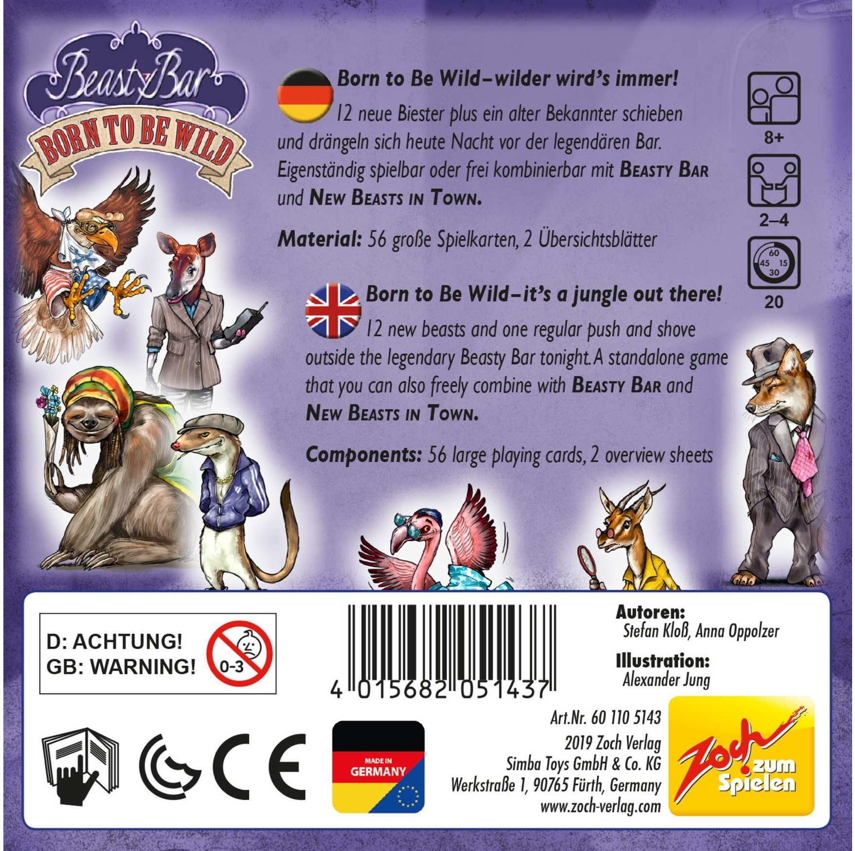 Zoch Spiel Kartenspiel Wettlaufspiel Beasty Bar Born to be wild 601105143