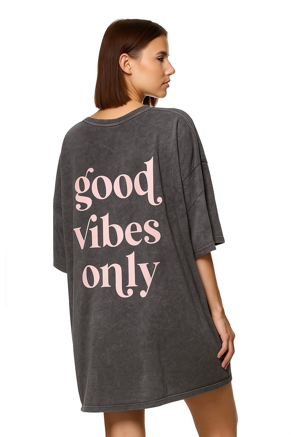 Worldclassca T-Shirt Worldclassca Oversized VIBES Print T-Shirt lang Tee So günstig online kaufen