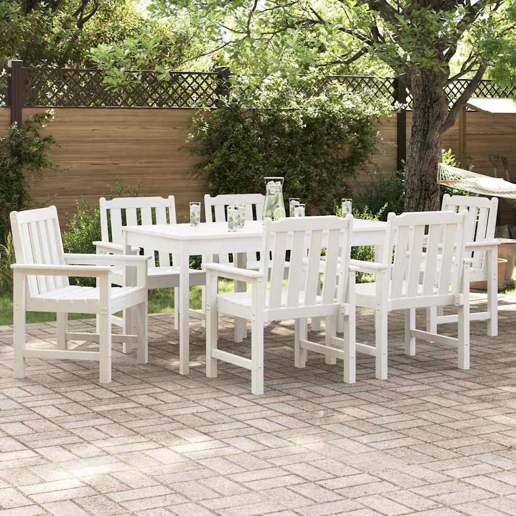 vidaXL Gartenstuhl Gartenstuhl 6 stk. Weiß Polyethylen (6 St)