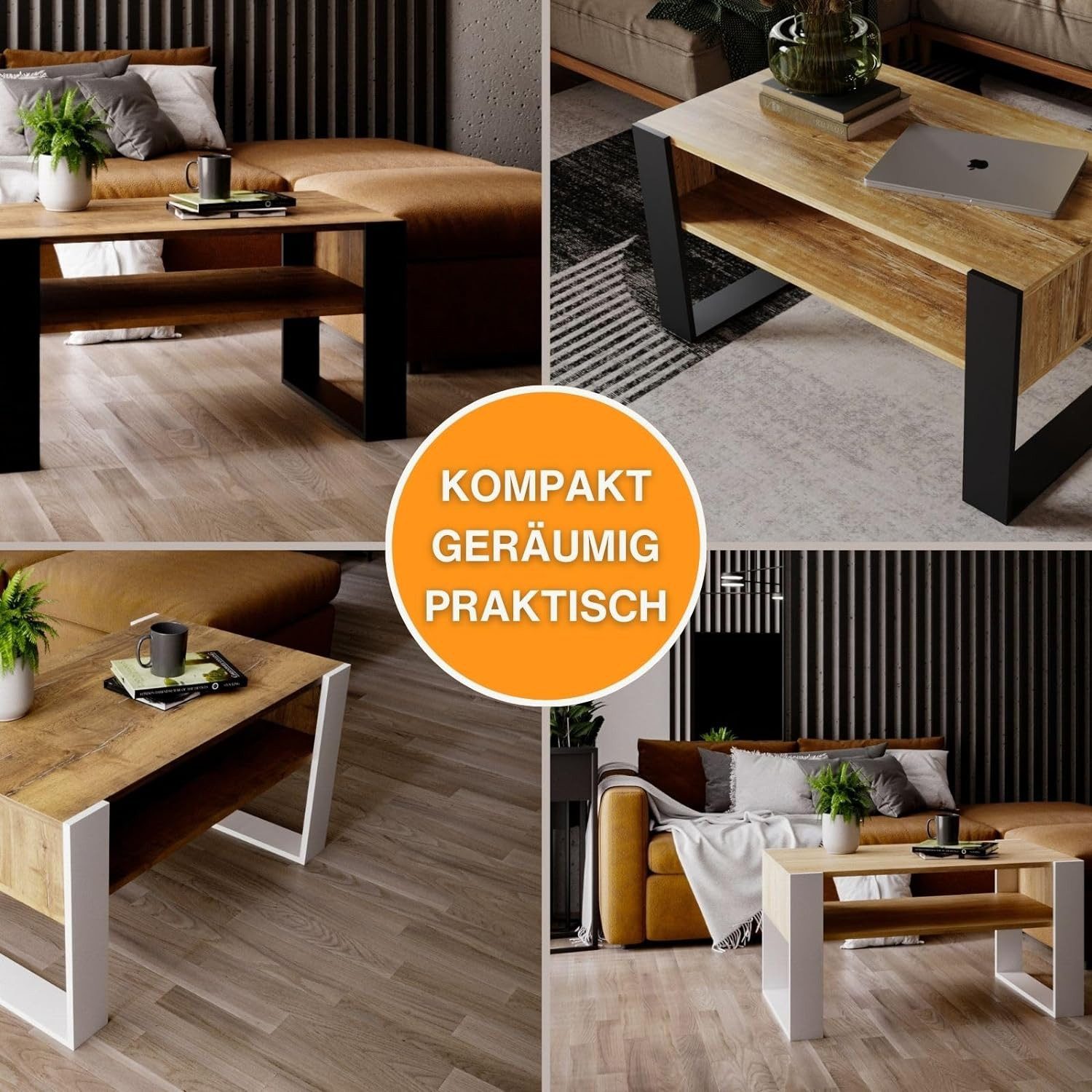 CraftPAK Wohnzimmertisch Wohnzimmer Tisch KARO92 Couchtisch günstig online kaufen
