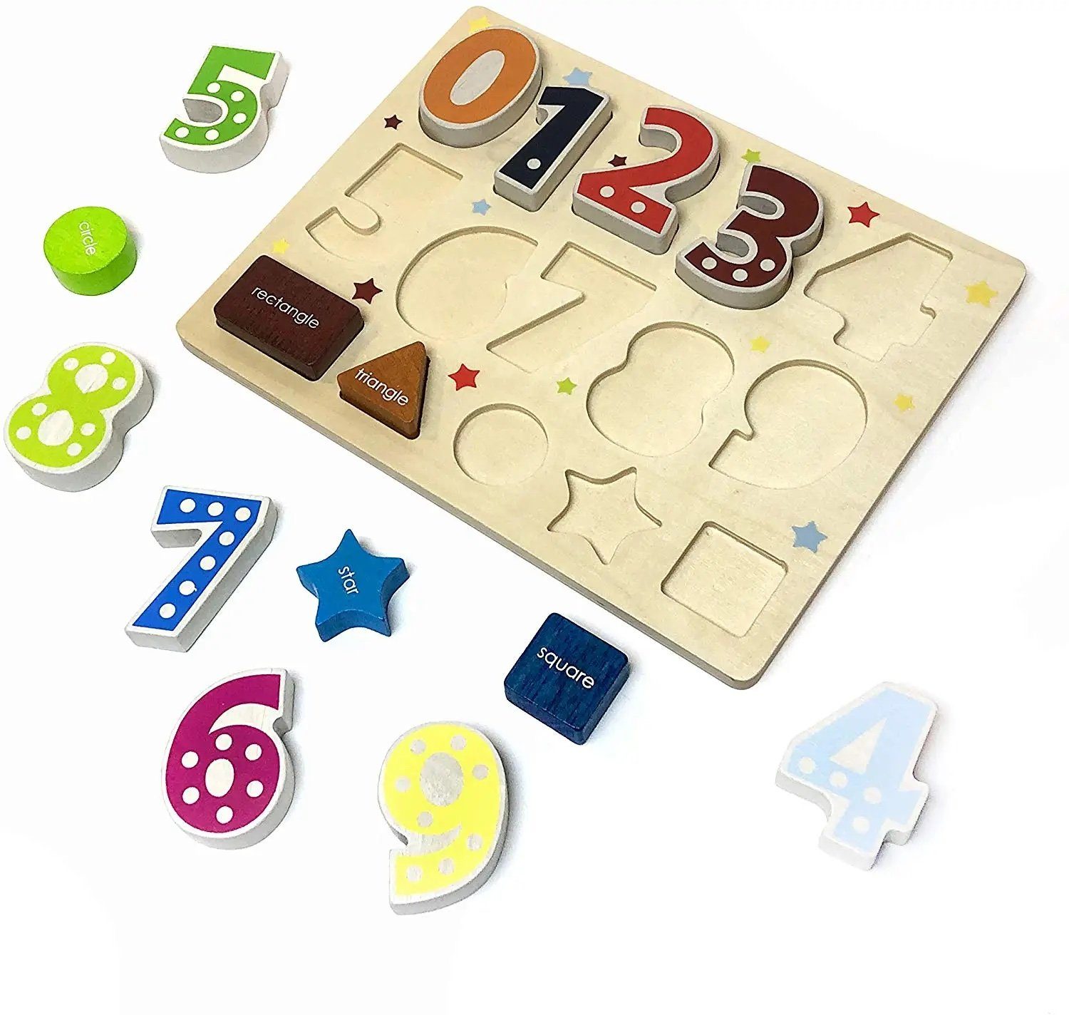 LK Trend & Style Puzzle verständlich und Legespiel, 14 Zahlen Form Holz-Puzzle machen Puzzleteile, Kleinkind-Lernpuzzle Zahlen