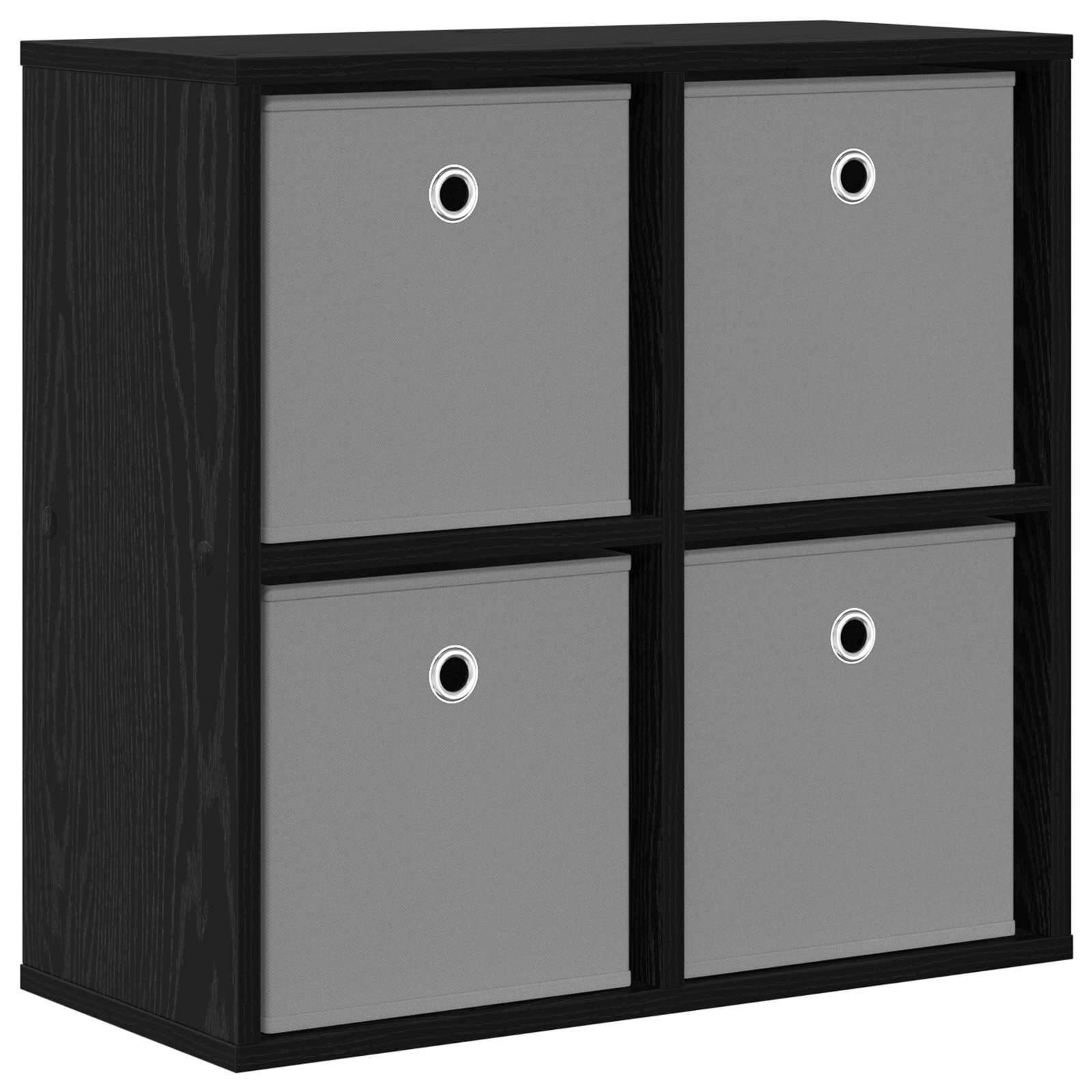 vidaXL Sideboard Sideboard Schwarz Eichen-Optik 59,5 x 27 x 57 cm (1 St)