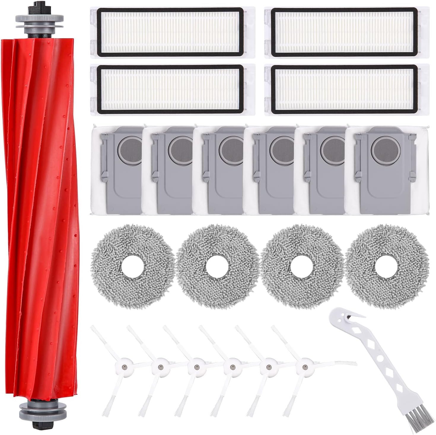 FELIXLEO Saugroboter Zubehör-Set Kompatibel mit Roborock P10 Q Revo Ersatzteile Walzenbürsten Set, (22-tlg)