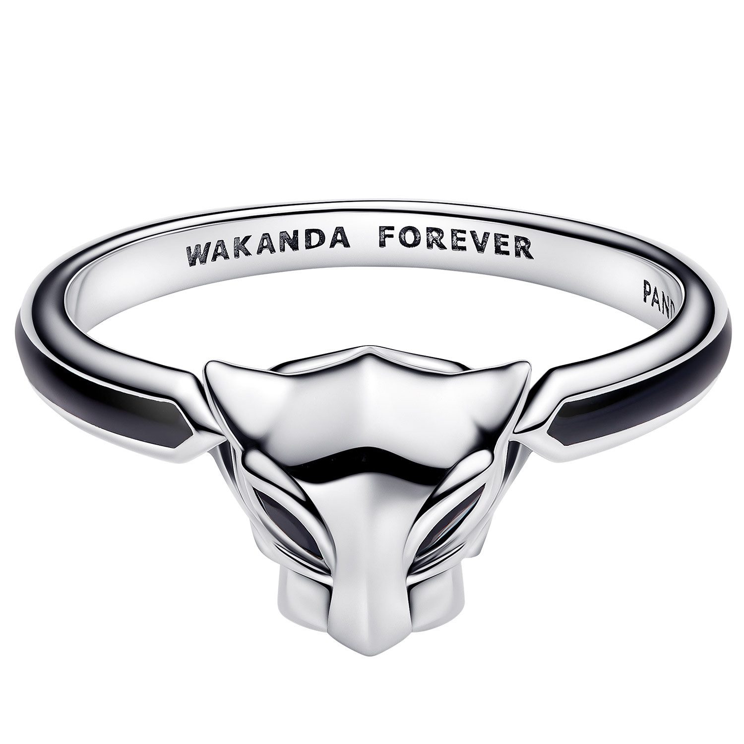 Pandora Silberring Damen-Marvel Schwarzer Panther Silber