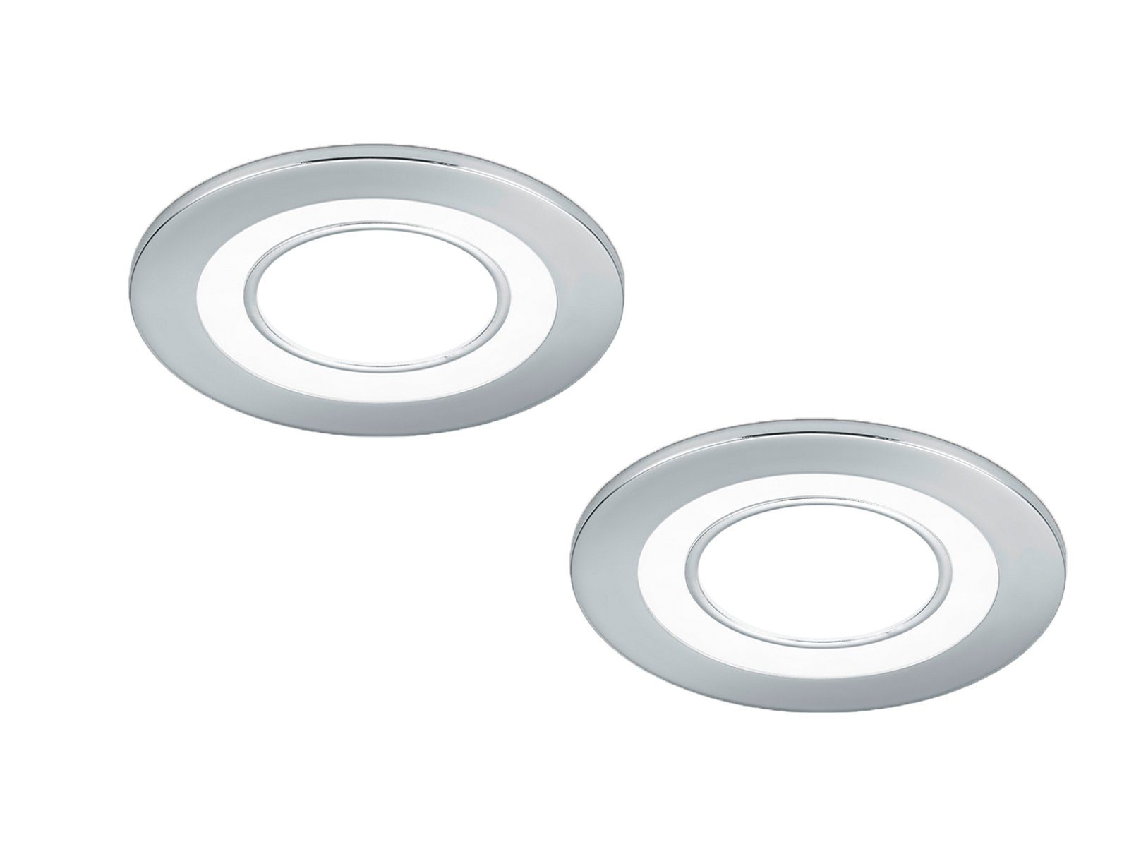 TRIO Leuchten LED Einbaustrahler, LED fest integriert, Warmweiß, 2er Set Deckeneinbauleuchten, Einbau Decken-spot Silber Decke, Ø8,2cm