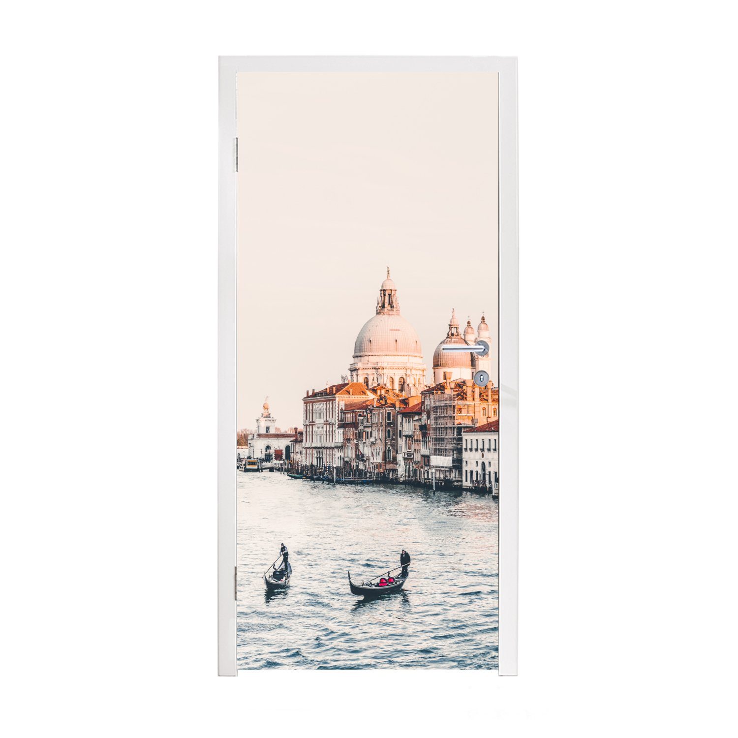 MuchoWow Türtapete Venedig - Boot - Italien, Matt, bedruckt, (1 St), Fototapete für Tür, Türaufkleber, 75x205 cm