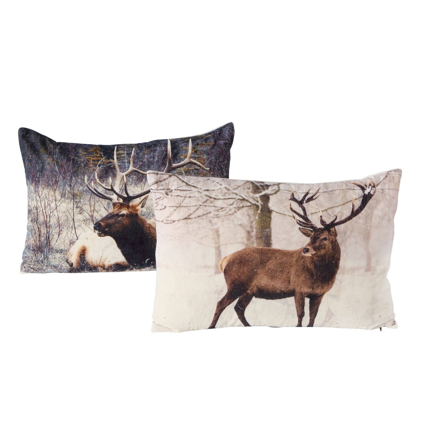 BOLTZE Декоративные подушки 2er-Set Подушки "Alcina" mit Hirschmotiv im Wald-Design, 60x40 cm