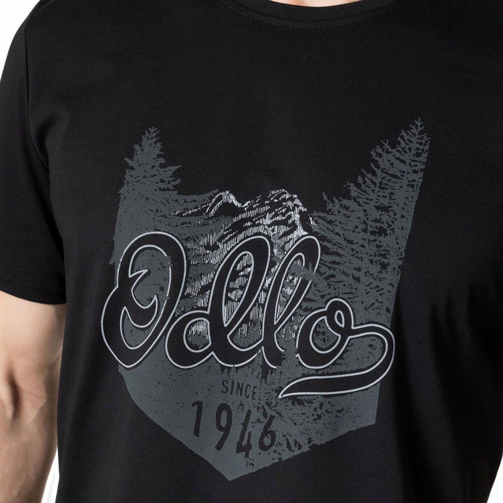 Odlo T-Shirt Nikko T-Shirt mit Logo-Print 551362-15000 mit black Waldlandschaftsprint