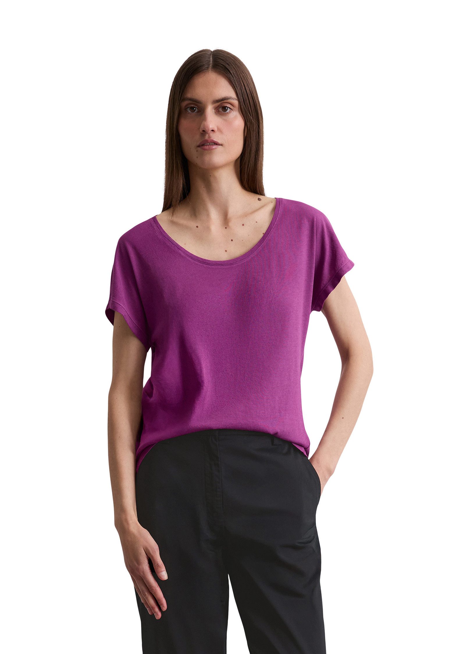 Marc O'Polo T-Shirt aus Viskose-Organic-Cotton-Mix günstig online kaufen