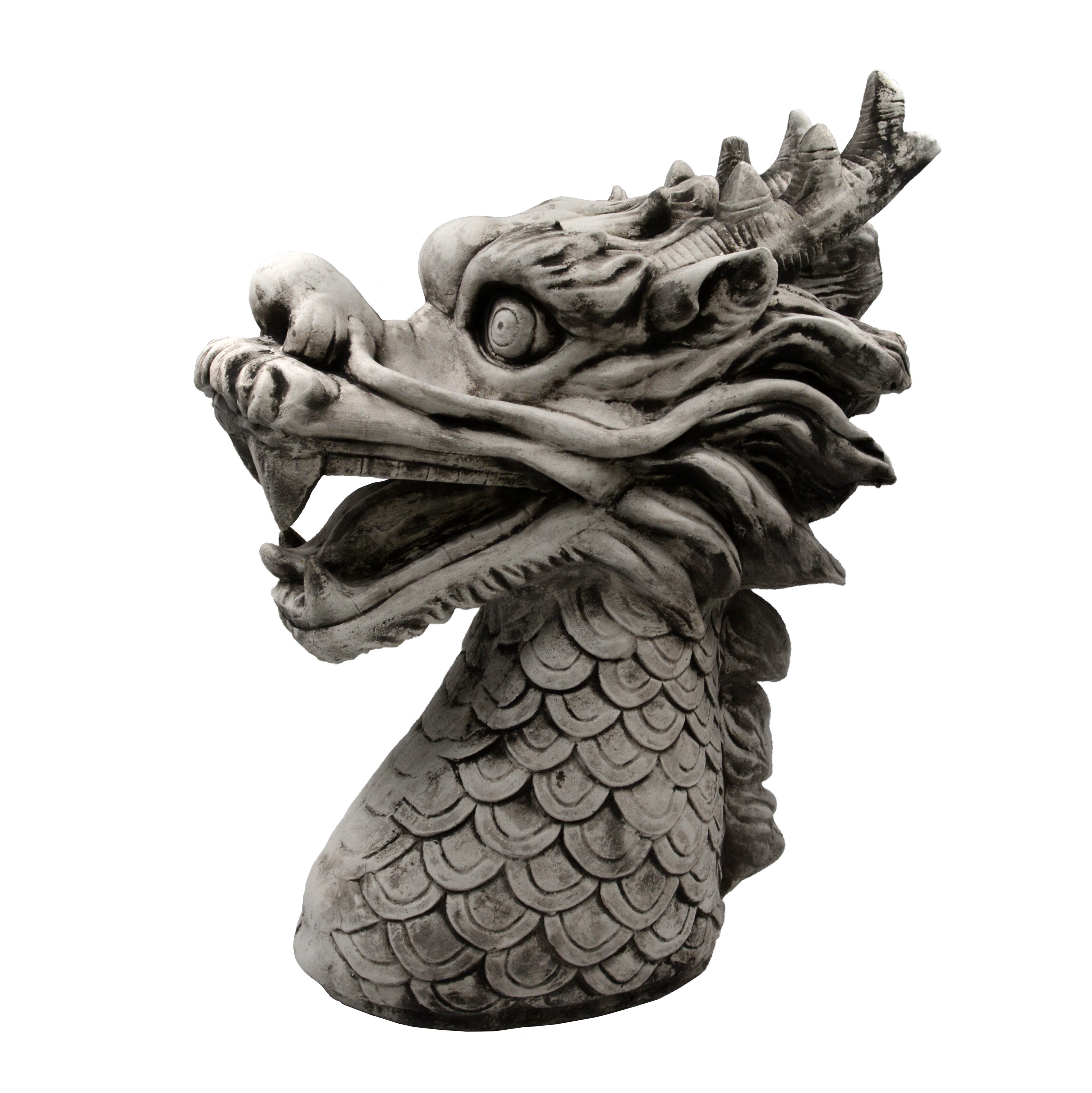 gartendekoparadies.de Gartenfigur 3-teiliger chinesischer Drachen, Steinfigur, H. 61 cm, 90 kg, Frostsicher
