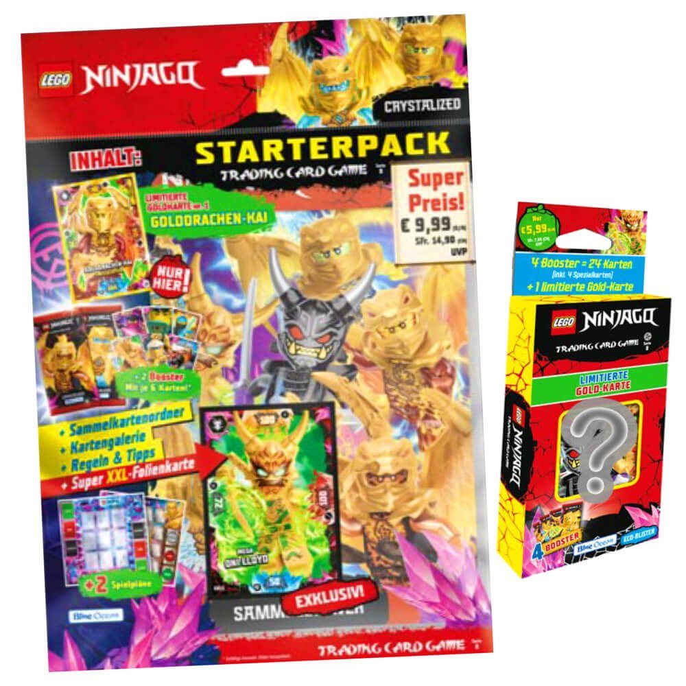 Blue Ocean Sammelkarte Lego Ninjago Karten Trading Cards Serie 8 -  CRYSTALIZED (2023) - 1, Ninjago 8 Crystalized - 1 Starter + 1 Blister Karten