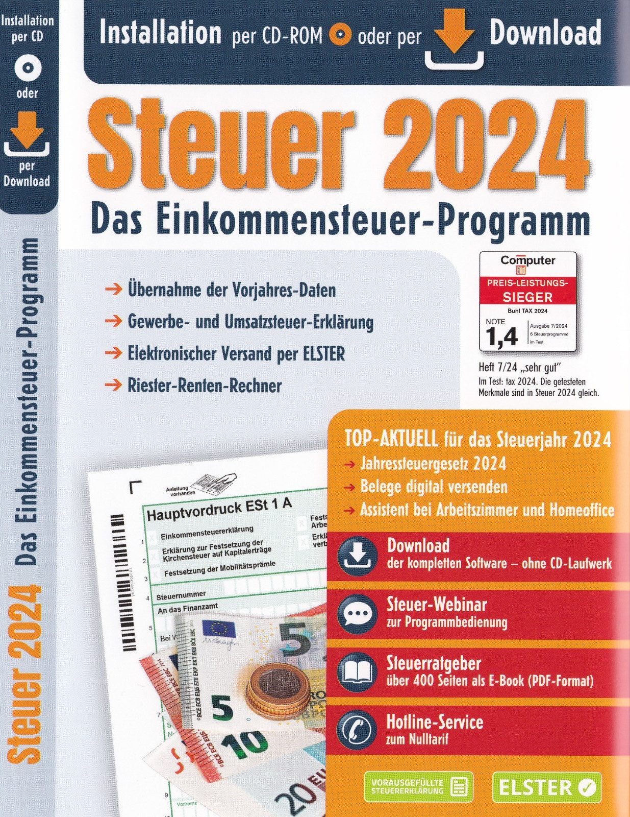 Steuer 2024 Einkommensteuer Programm Aldi, kostenfreier Versand