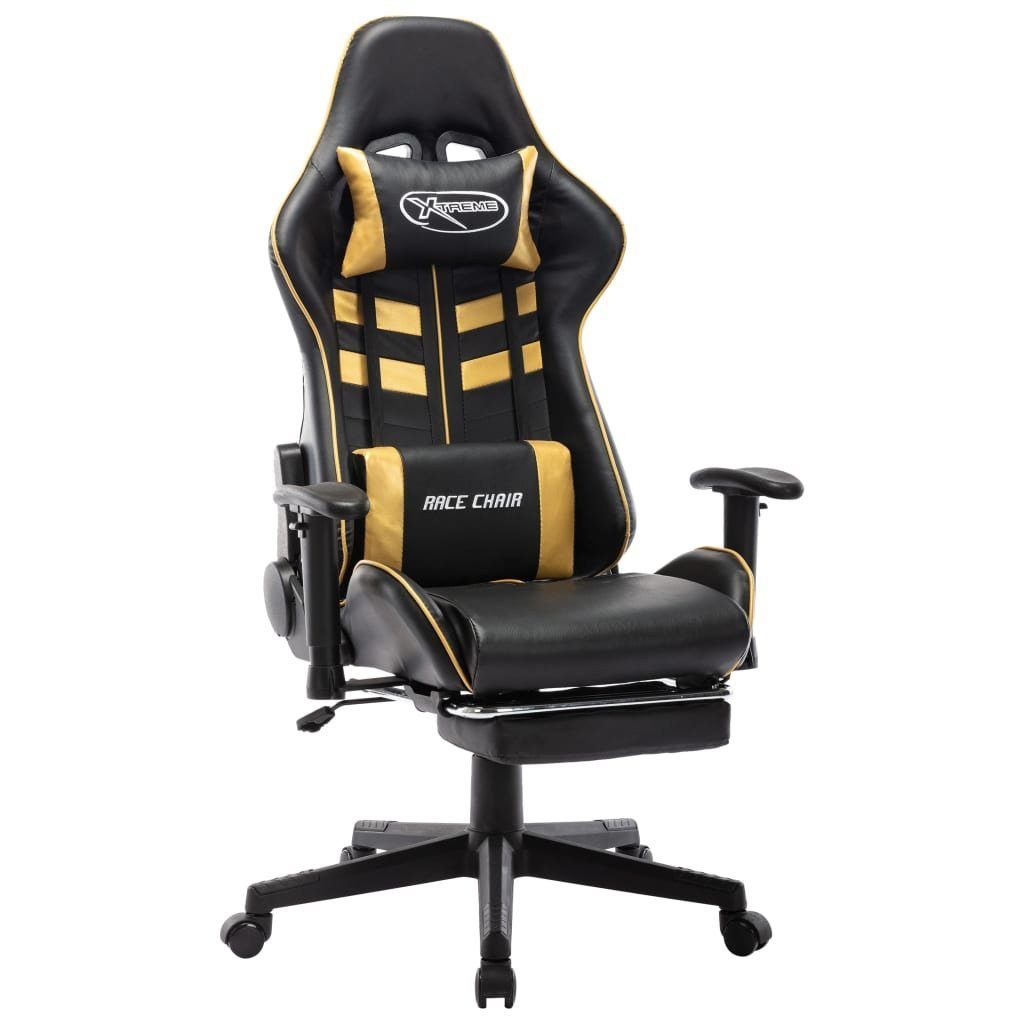 furnicato Gaming-Stuhl mit Fußstütze Schwarz und Golden Kunstleder (1 St)