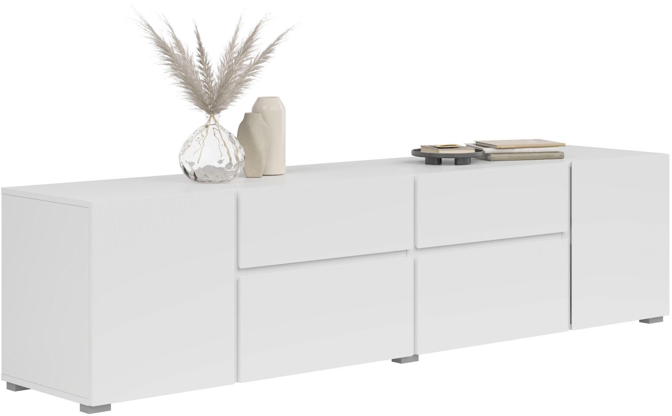 OTTO home Lowboard Metric,Breite 195cm, grifflose Lowboard 2Klappen/2Schubkästen/2Tür, TV-Schrank mit viel Stauraum, TV-Board