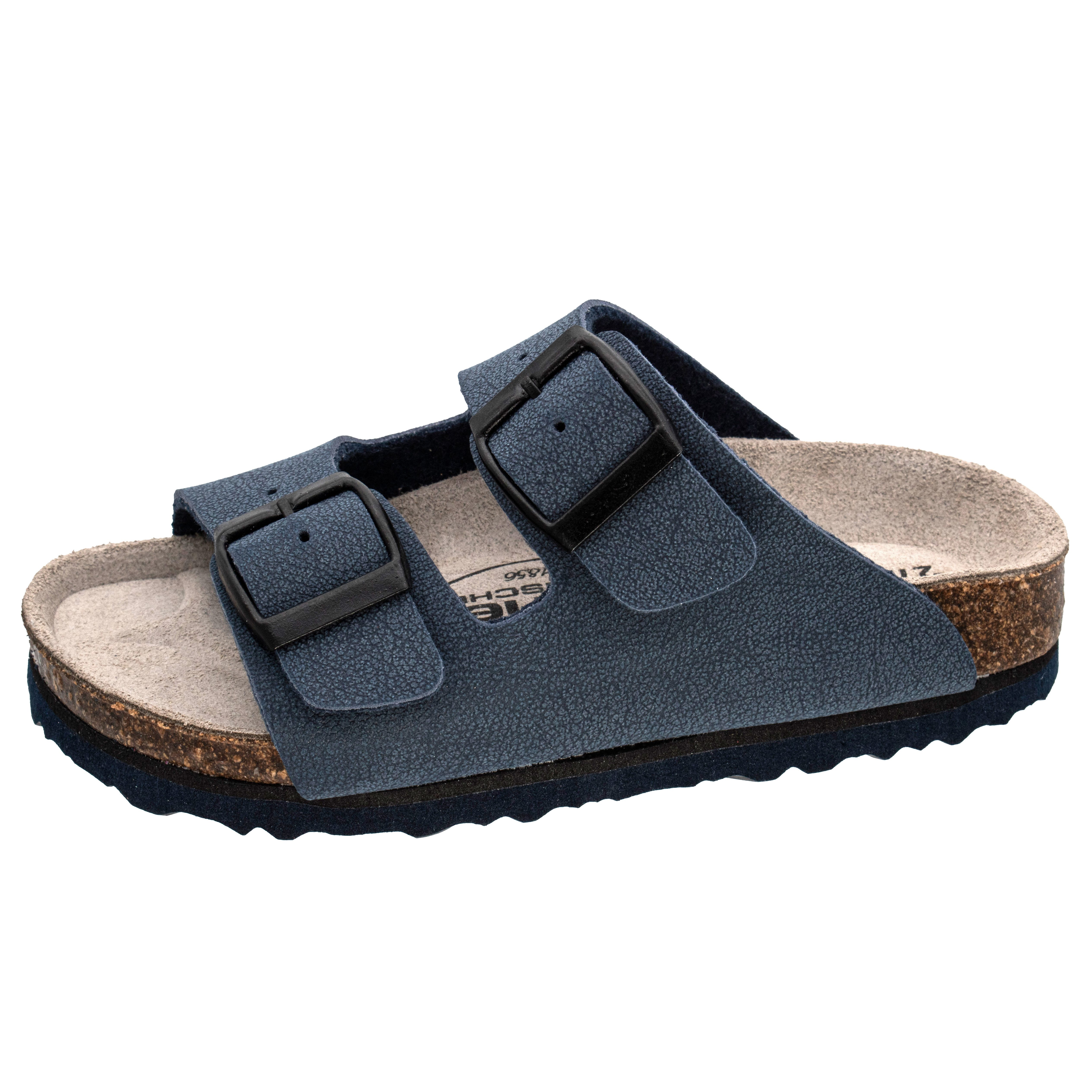 Fischer-Markenschuh Hawaii Pantolette aus Vegano, mit Fleecefutter und ergonomisch geformten Lederfußbett