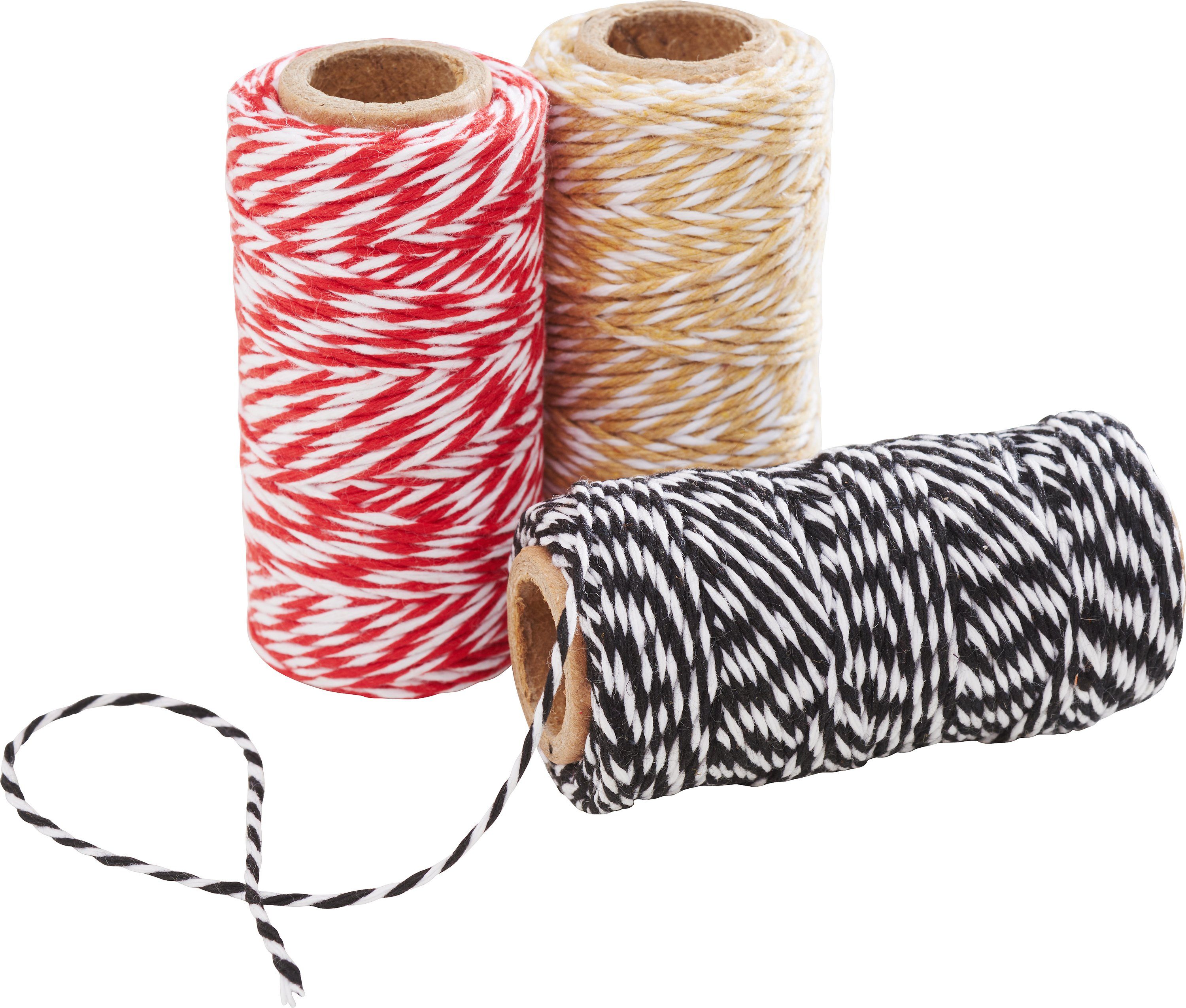 VBS Baumwollkordel Duo Häkelwolle, 3er-Set Rolle á 25 m