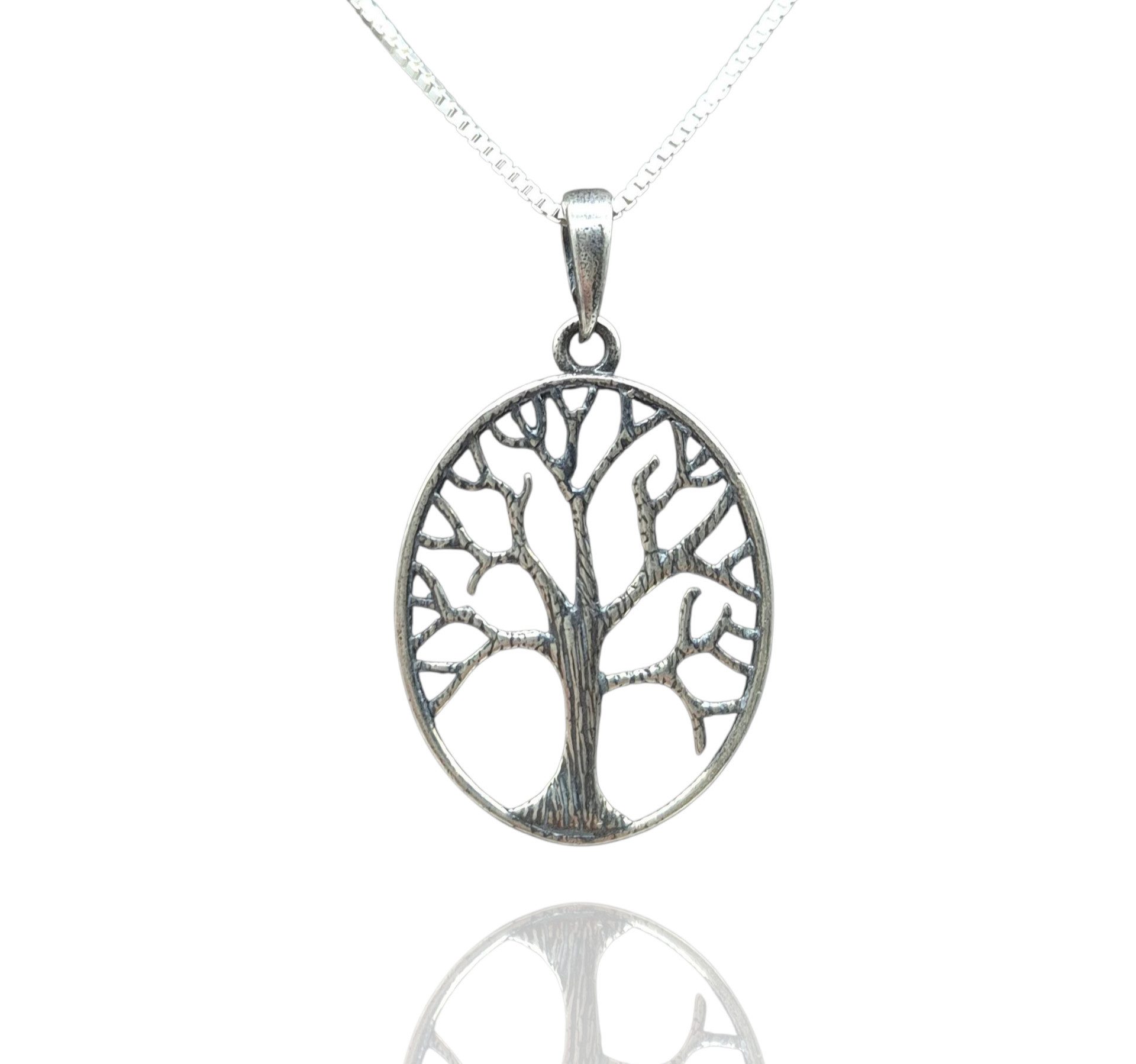 Kette mit Anhänger Silberkette Lebensbaum Kette Baum des Lebens Kette