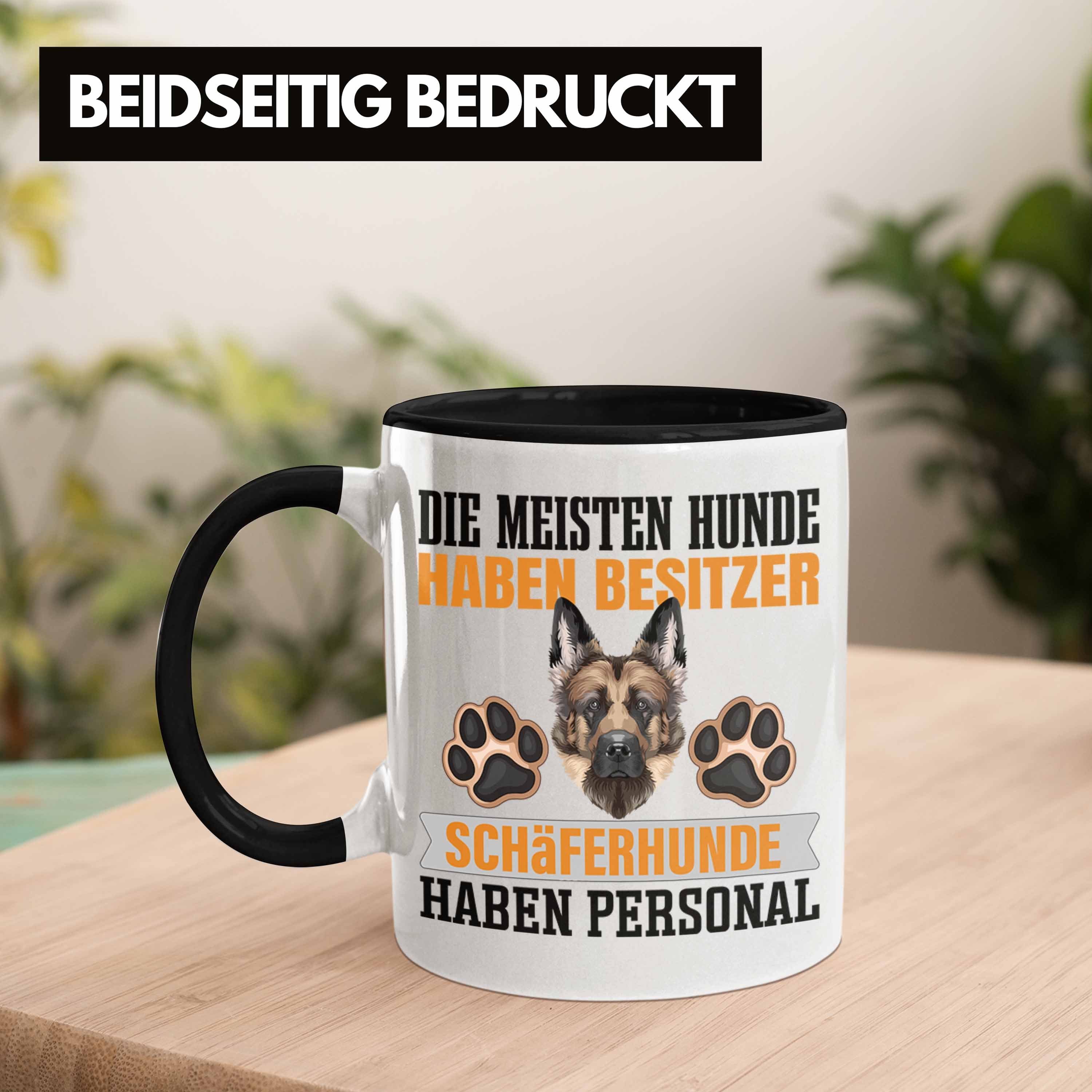 Tasse Besitzer Geschenkidee Geschenk Tasse Spruch Besit Schwarz Trendation Schäferhund Lustiger