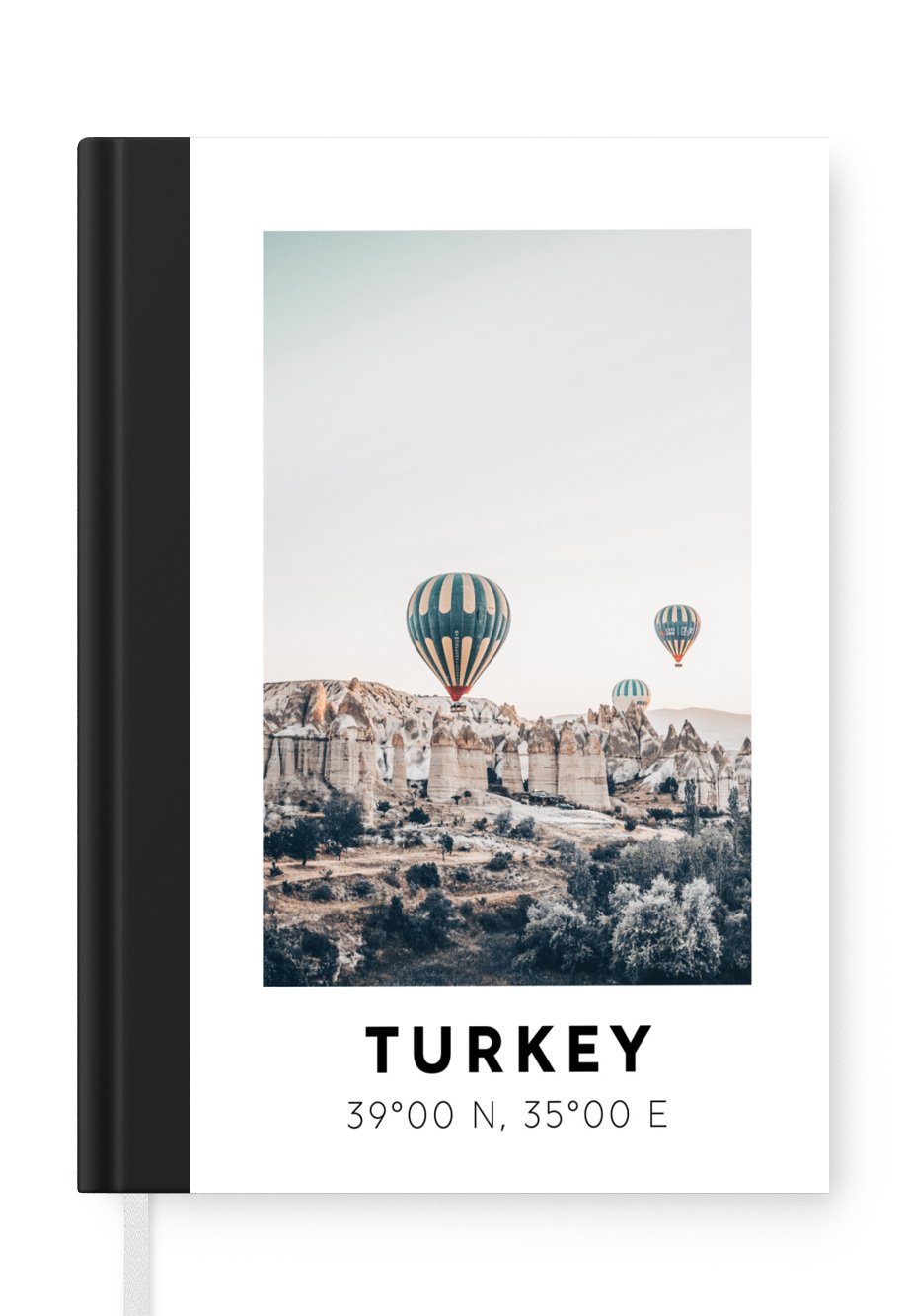 MuchoWow Notizbuch Türkei - Tagebuch, Heißluftballon - Seiten, Journal, A5, Haushaltsbuch Kappadokien, 98 Notizheft, Merkzettel