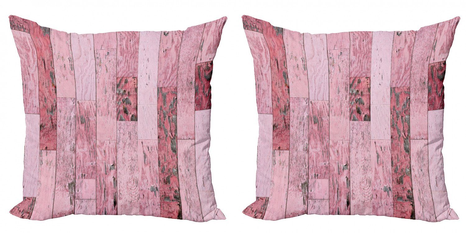 Kissenbezüge Modern Accent Rosa (2 tonte Planks Holz Stück), Doppelseitiger Rustikal Abakuhaus Digitaldruck