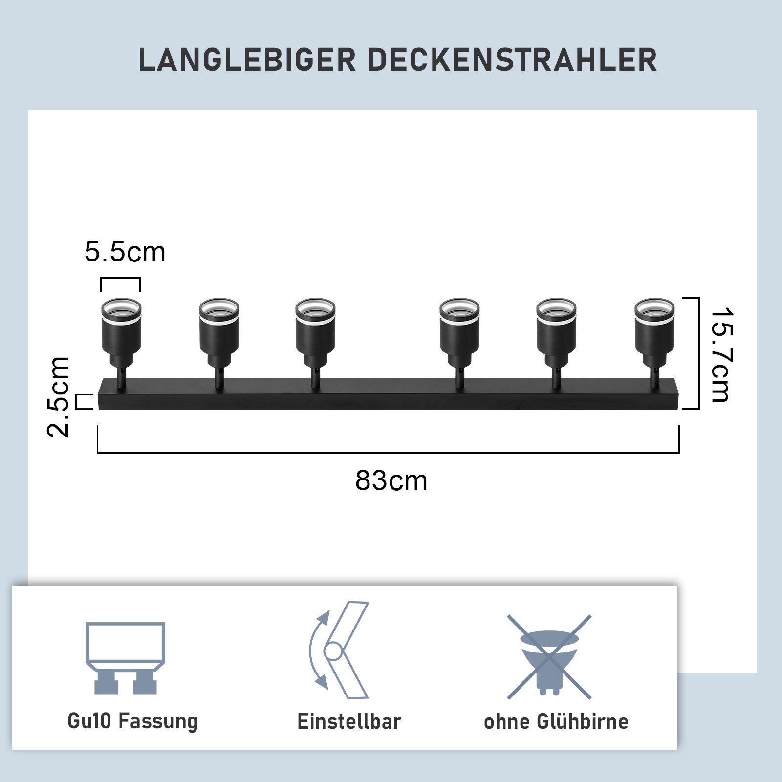 ZMH Deckenstrahler 6 Flammig Schwenkbar355° Deckenspots günstig online kaufen