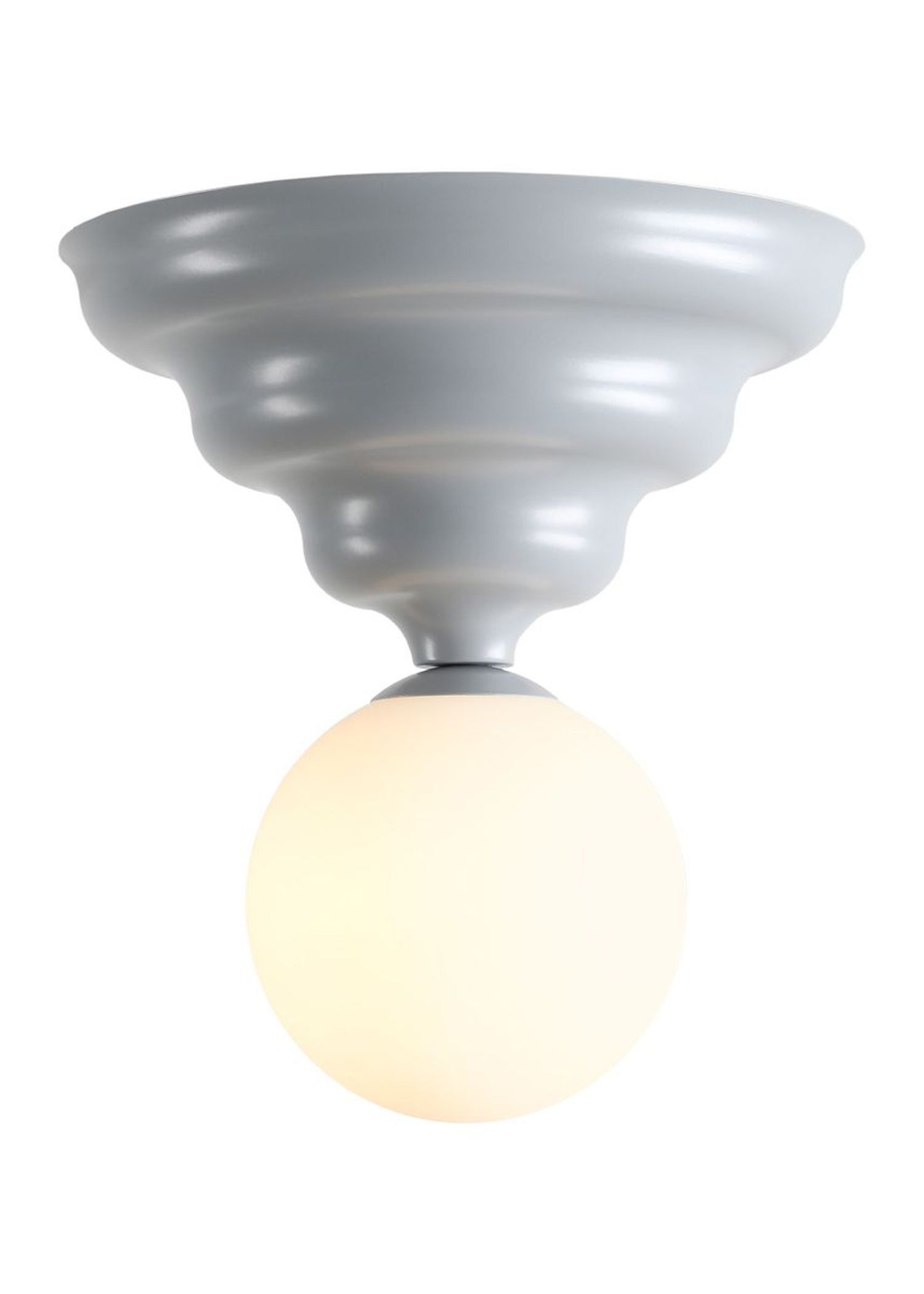 Licht-Erlebnisse Deckenleuchte NAREN, Glas Metall rund D: 23 cm Blaugrau Weiß G9 Kugelschirm Modern