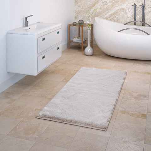 Badematte Badezimmerteppich Duschvorleger Badvorleger Fußmatte Weich TT Home, Höhe 22 mm, 100% Polyester, Läufer